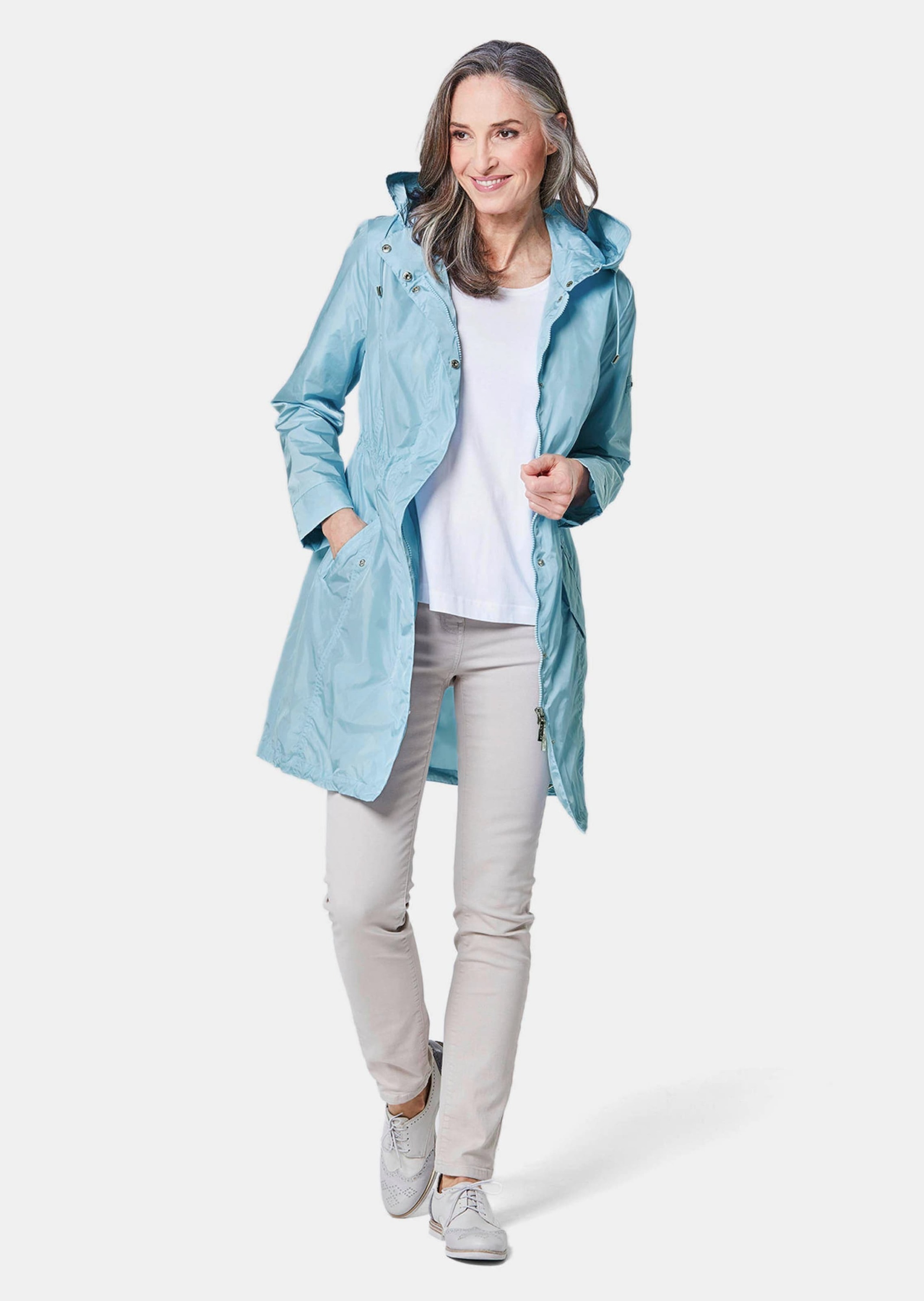 Goldner Kurzjacke Short Size Rain Parka Women's Ice Blue 25 2