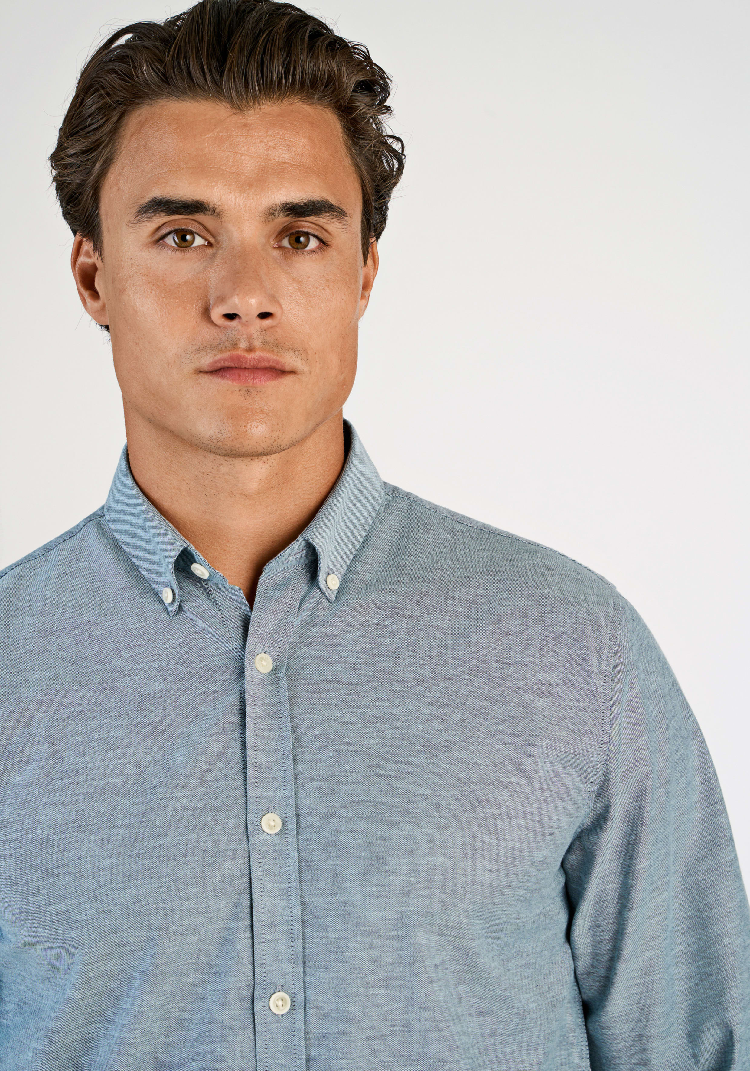 Thumbnail - LINDBERGH Langarmhemd mit Button-Down-Kragen