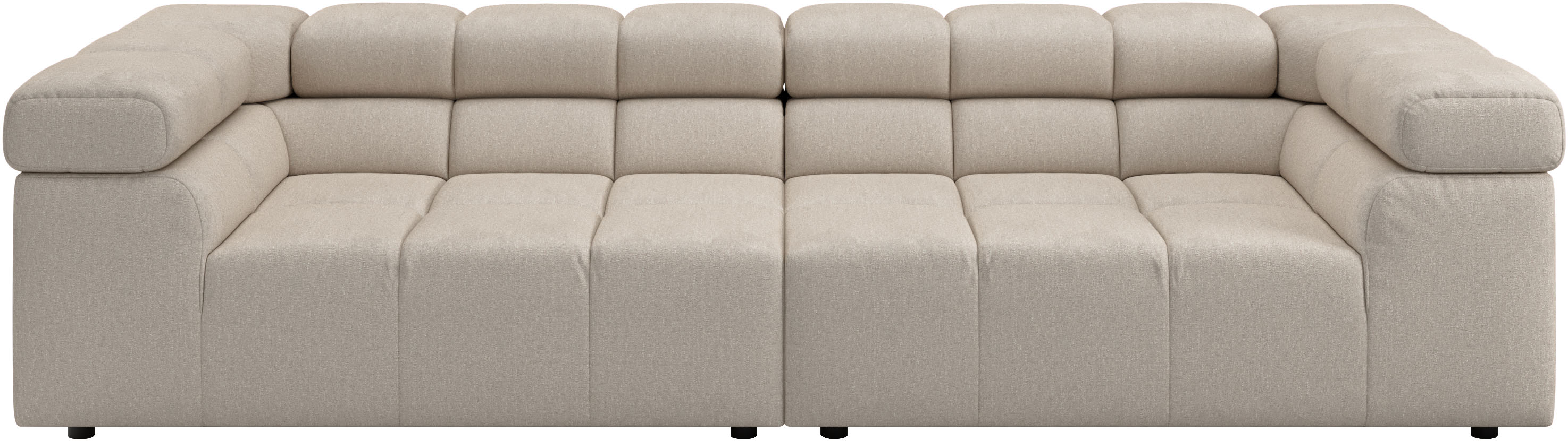 Home affaire Big-Sofa "Ancona modern, elegant, bequem, viel Platz, B/T/H: 290/110/70 cm" auffällige Steppung, inkl. 2 Zierkissen und verstellbaren Kopfstützen