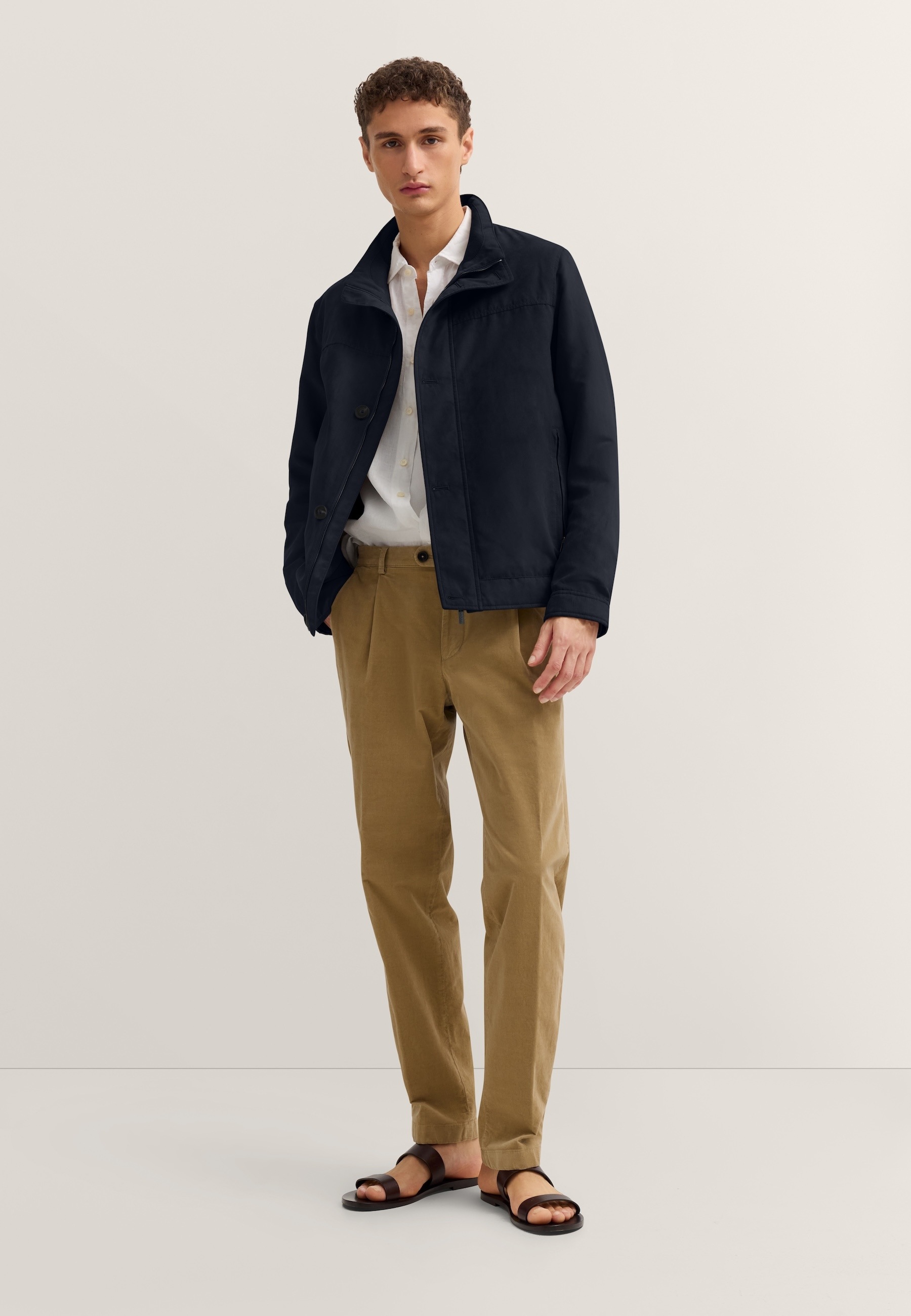 Blouson BUGATTI "Premium Suede", Herren, Gr. 58, 390, marine, 100% Polyester, unifarben, regular fit, Jacken Blouson, Regular Fit wasserabweisend 3