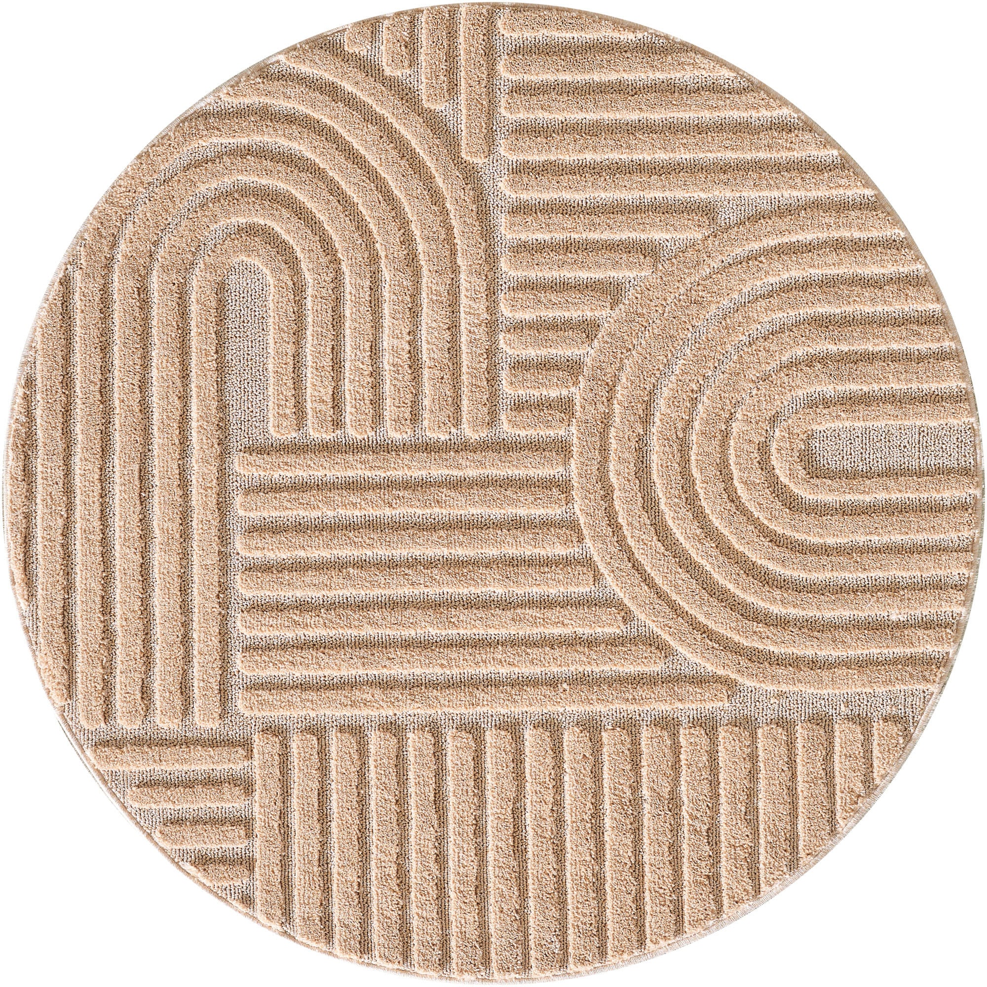 Ayyildiz Teppiche Teppich "ART 1121, auch als Läufer und in Rund erhältlich" rund 20 mm Höhe Boho Design, 3D Optik, Struktur Hoch Tief, skandinavisch, Wohnzimmer