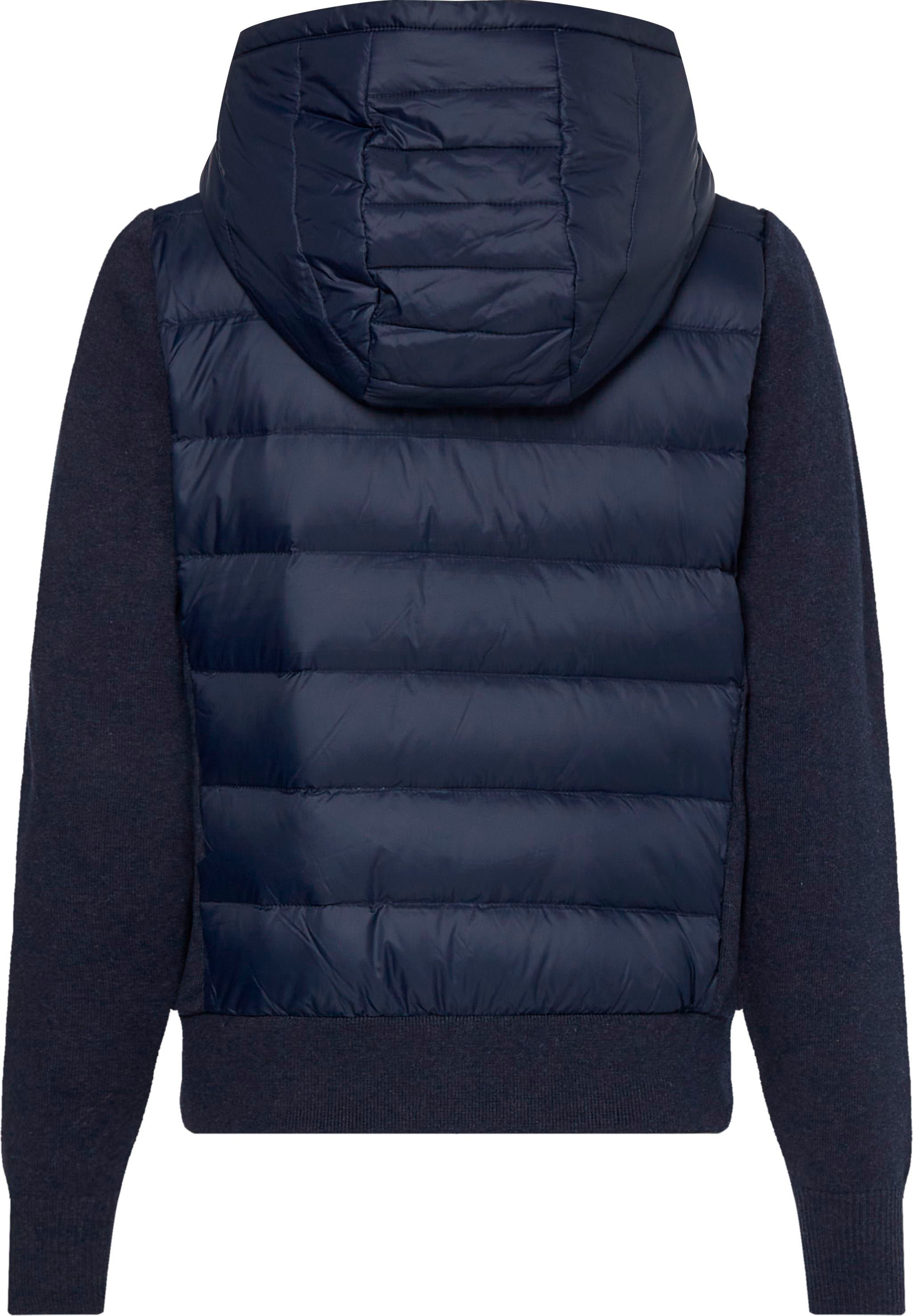 Tommy Hilfiger Winterjacke »KNIT MIX DOWN JACKET«, mit Kapuze, mit Markenlabel