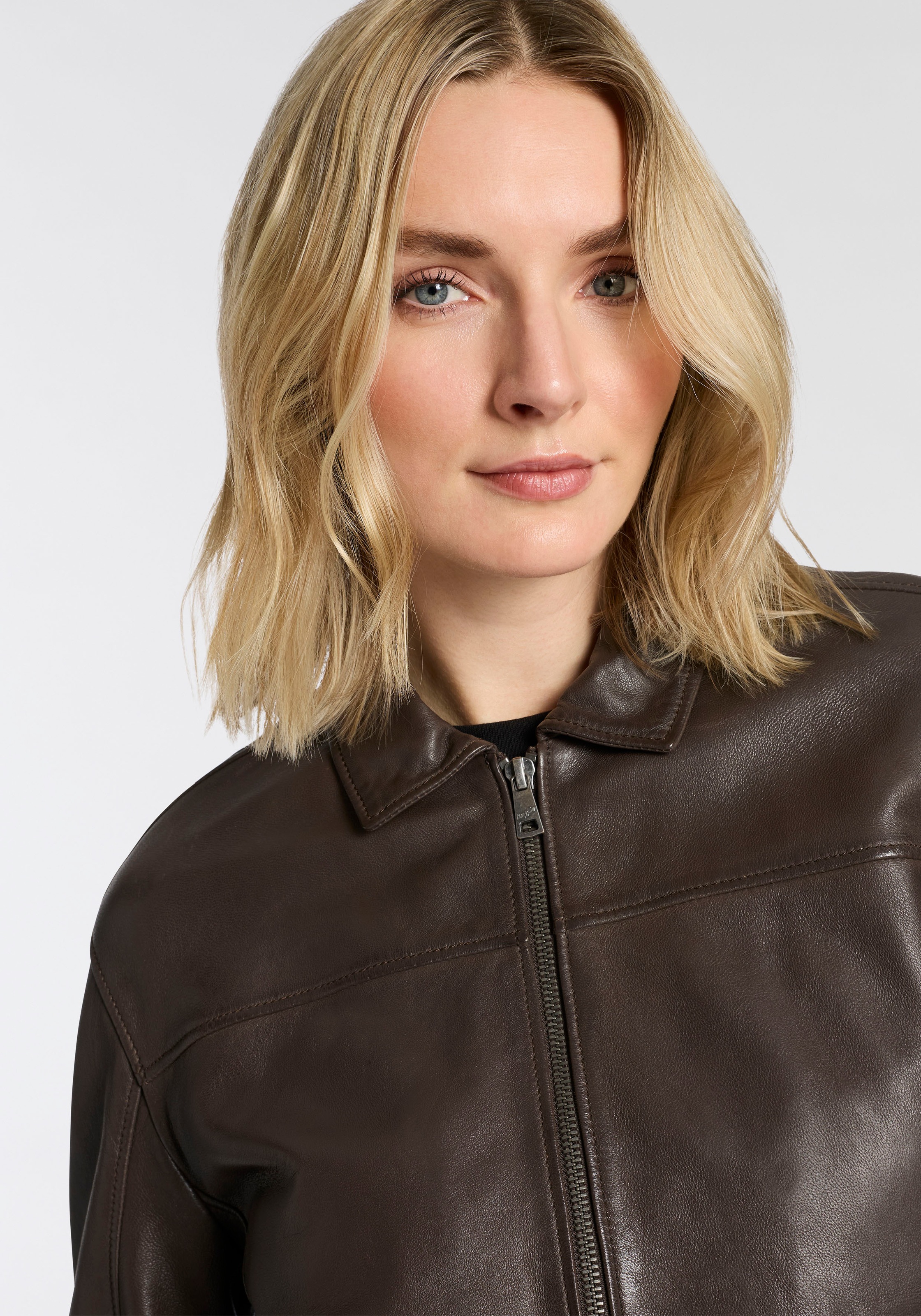 Thumbnail - Mauritius Lederjacke "MWTylli OS OT" Bomberjacke mit Elastikbund