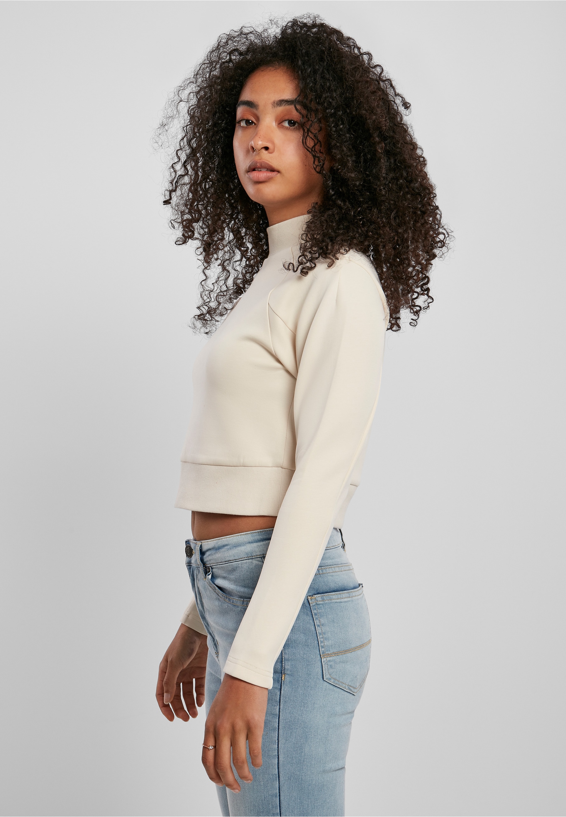 URBAN CLASSICS Sweatshirt »Urban Classics Damen Ladies Interlock Short Turtleneck Crew«, 1 Stk.
