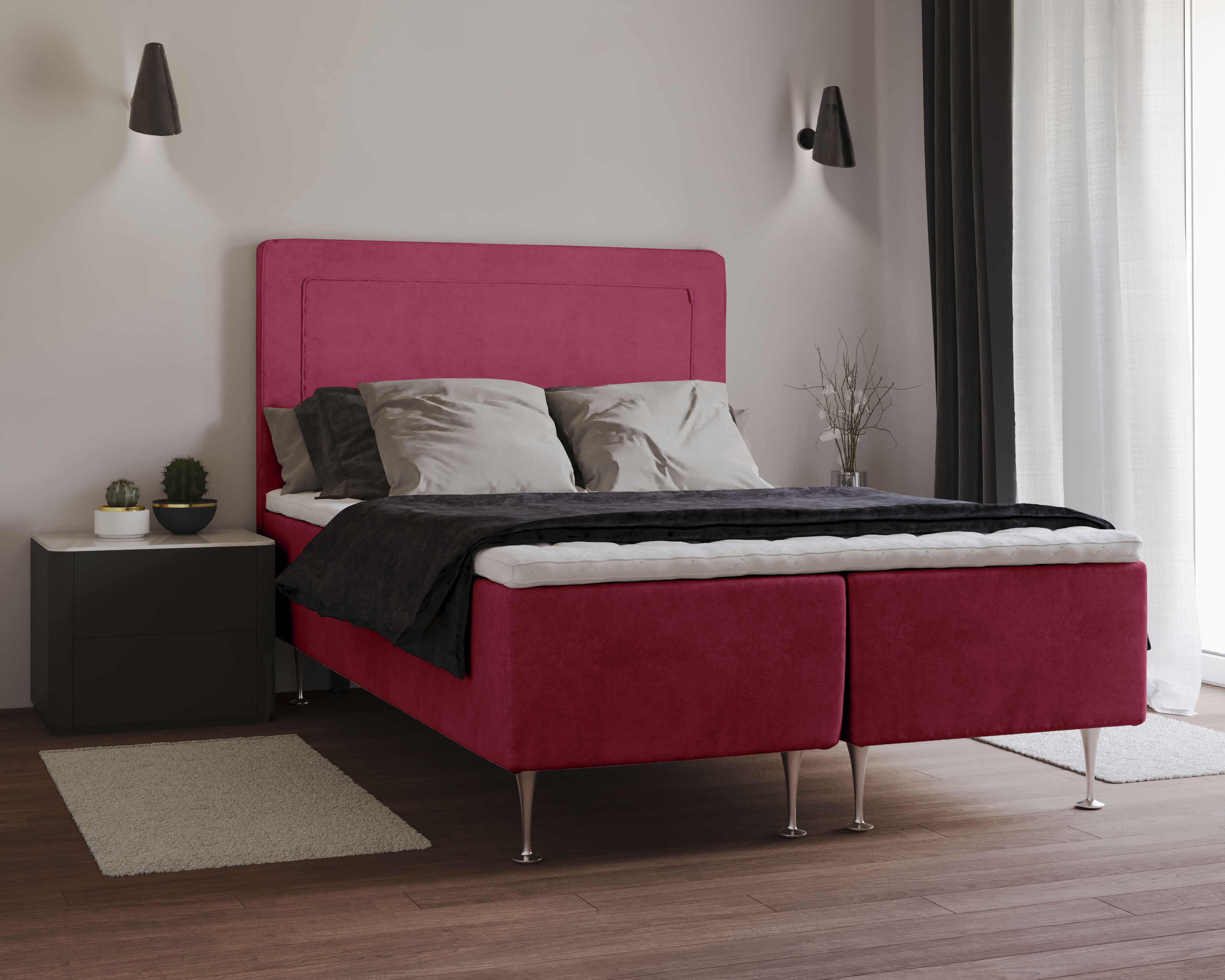 Home affaire Boxspringbett "Hacer" Topper, H2 oder H3 und in Breiten 70,80,90,120,140,160,180 wählbar