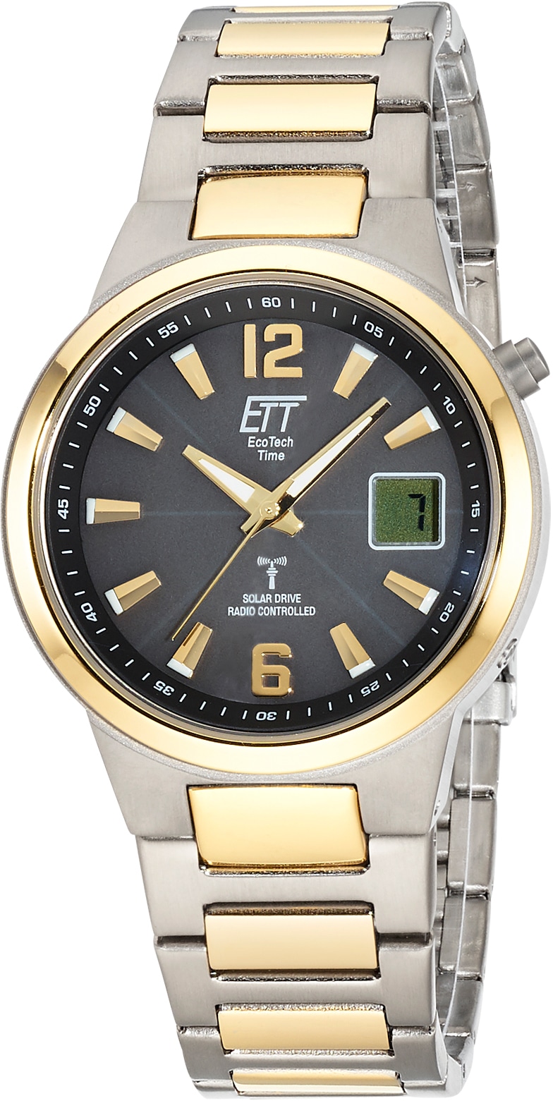 ETT Funkuhr »Everest, EGT-11468-21M«, Armbanduhr, Herrenuhr, Datum, Solar