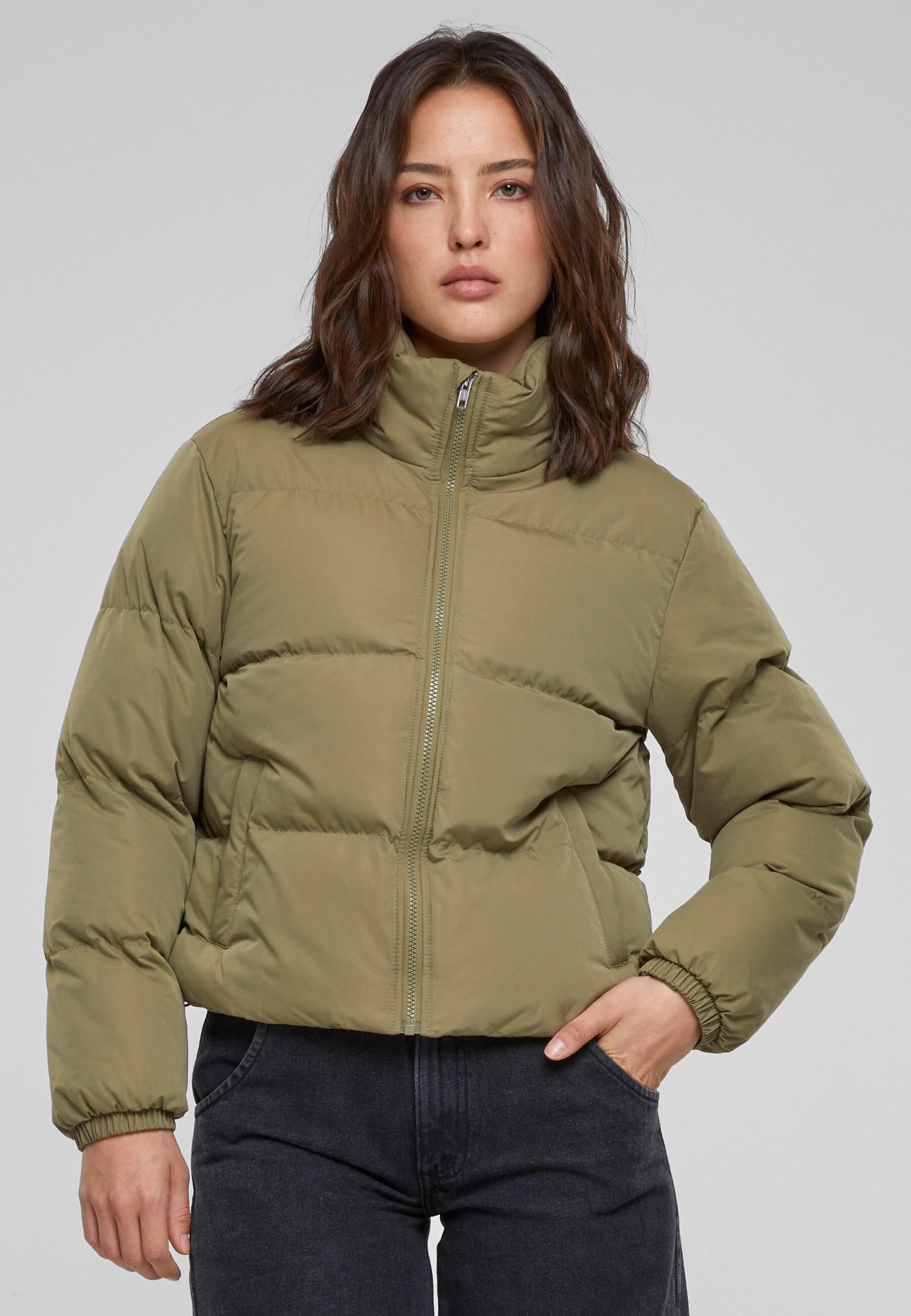 URBAN CLASSICS Winterjacke »Urban Classics Damen Ladies Short Peached Puffer Jacket«, (1 St.), ohne Kapuze