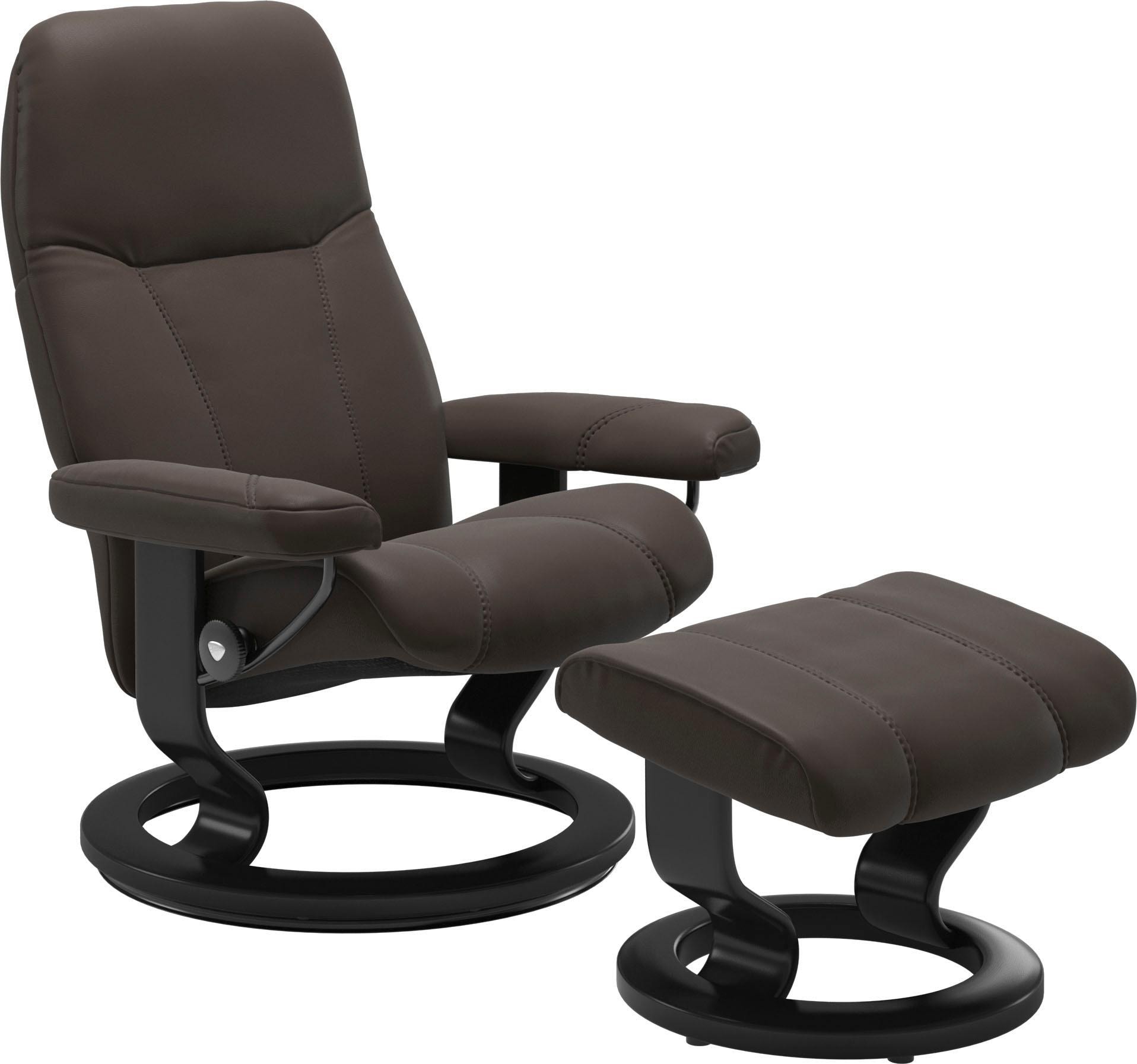 Stressless Relaxsessel "Consul" Set, Relaxsessel mit Hocker, mit Hocker, mit Classic Base, Größe S, Gestell Schwarz