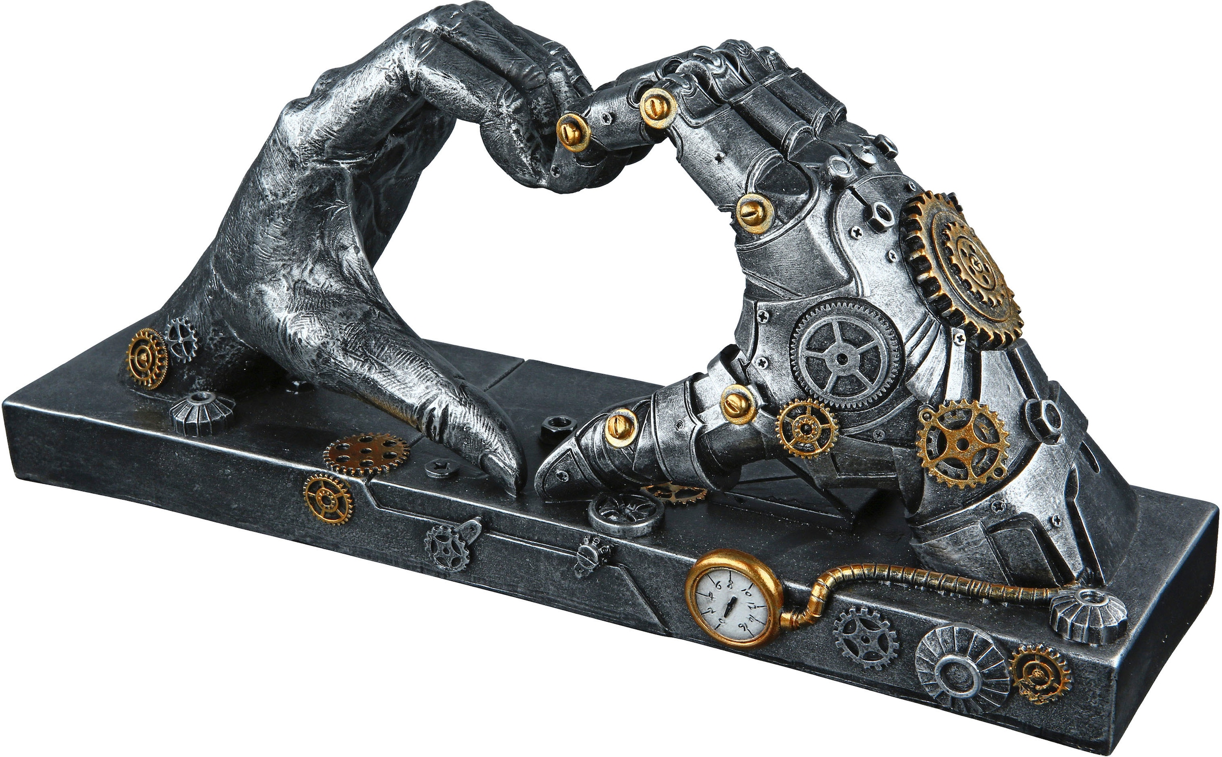 Casablanca by Gilde Dekofigur "Skulptur Steampunk Hand, silber", silberfarben