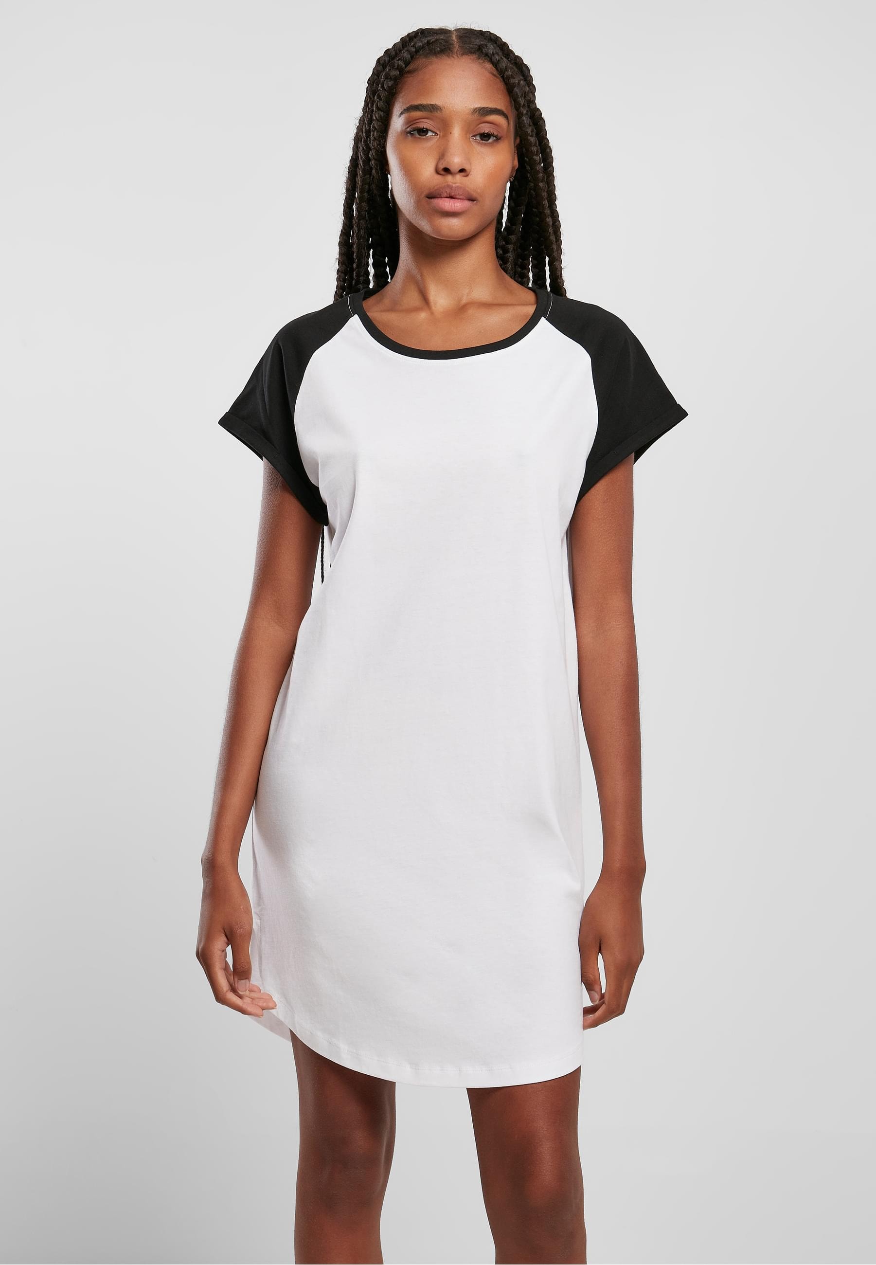 URBAN CLASSICS Shirtkleid »Urban Classics Damen Ladies Contrast Raglan Tee Dress«, (1 tlg.)