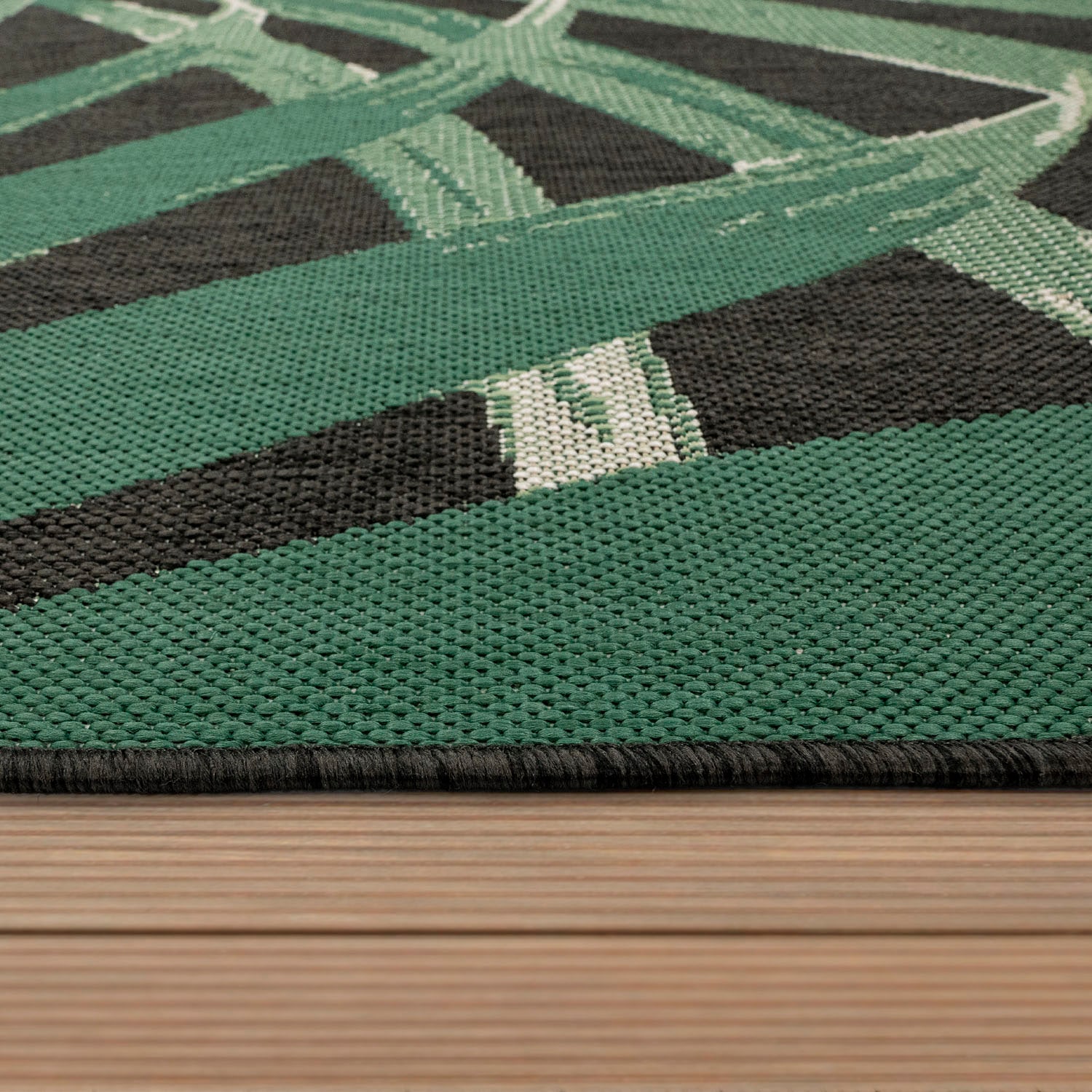 Paco Home Teppich »Ostende BAUR und Wohnzimmer geeignet, Flachgewebe, Motiv 552«, Rechnung Palmenblätter, In- auf Outdoor | rechteckig