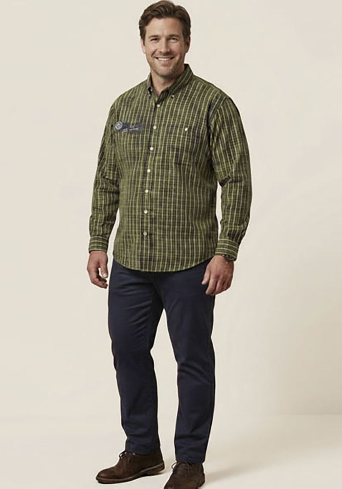Man's World Plus Karohemd Regular Fit, normale Länge, aus Baumwolle, Langarm