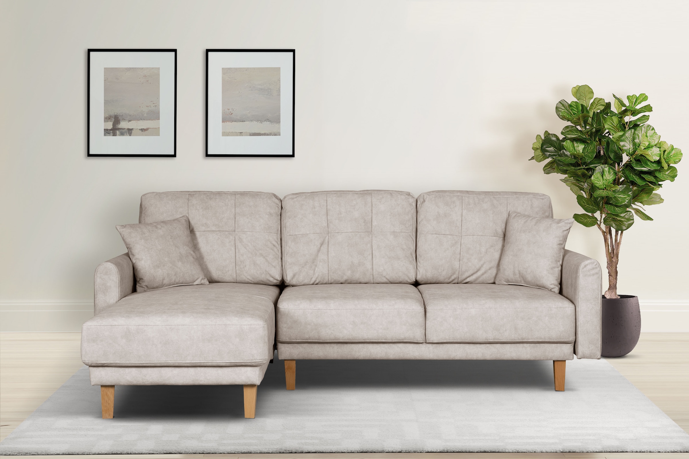Home affaire Ecksofa "TRIPLO optionale Schlafsofa mit Bettkasten, Maße B/T/ günstig online kaufen