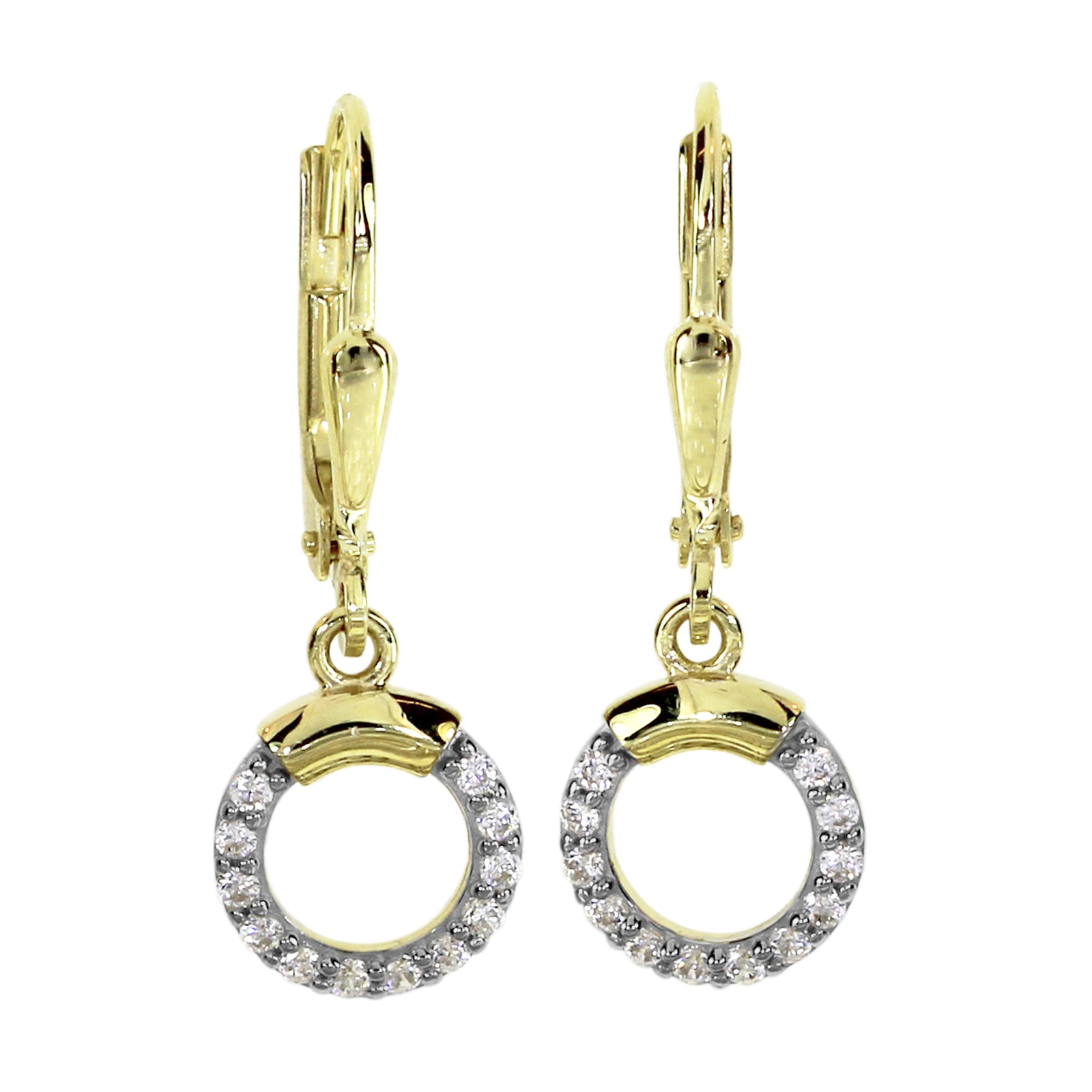 Paar Ohrhänger OSTSEE-SCHMUCK "Ostsee-Schmuck Ohrhänger Meva Ohrhänger Meva", gelb, Ohrringe, Damen, 24x8mm, Gelbgold 333