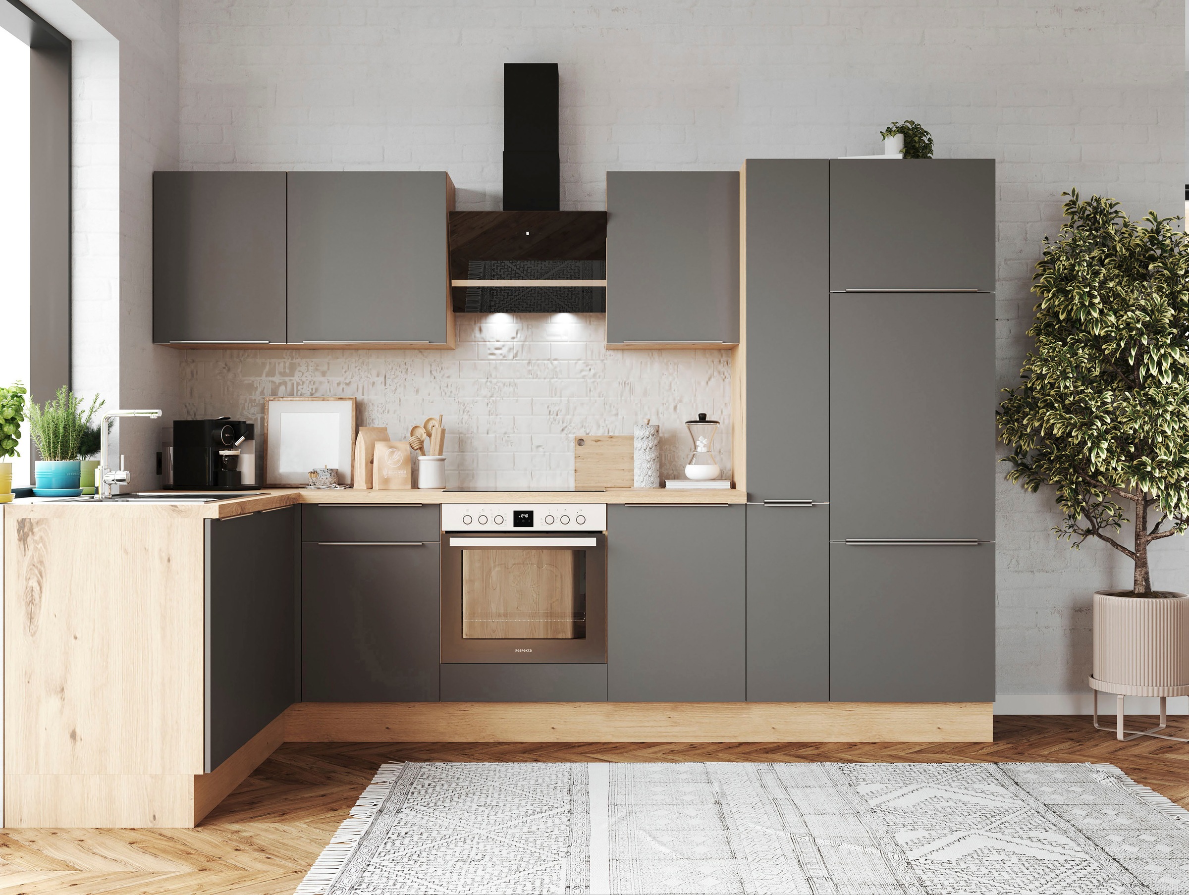 RESPEKTA Küchenzeile "Safado aus der Serie Marleen" Breite 310 cm, mit Soft günstig online kaufen