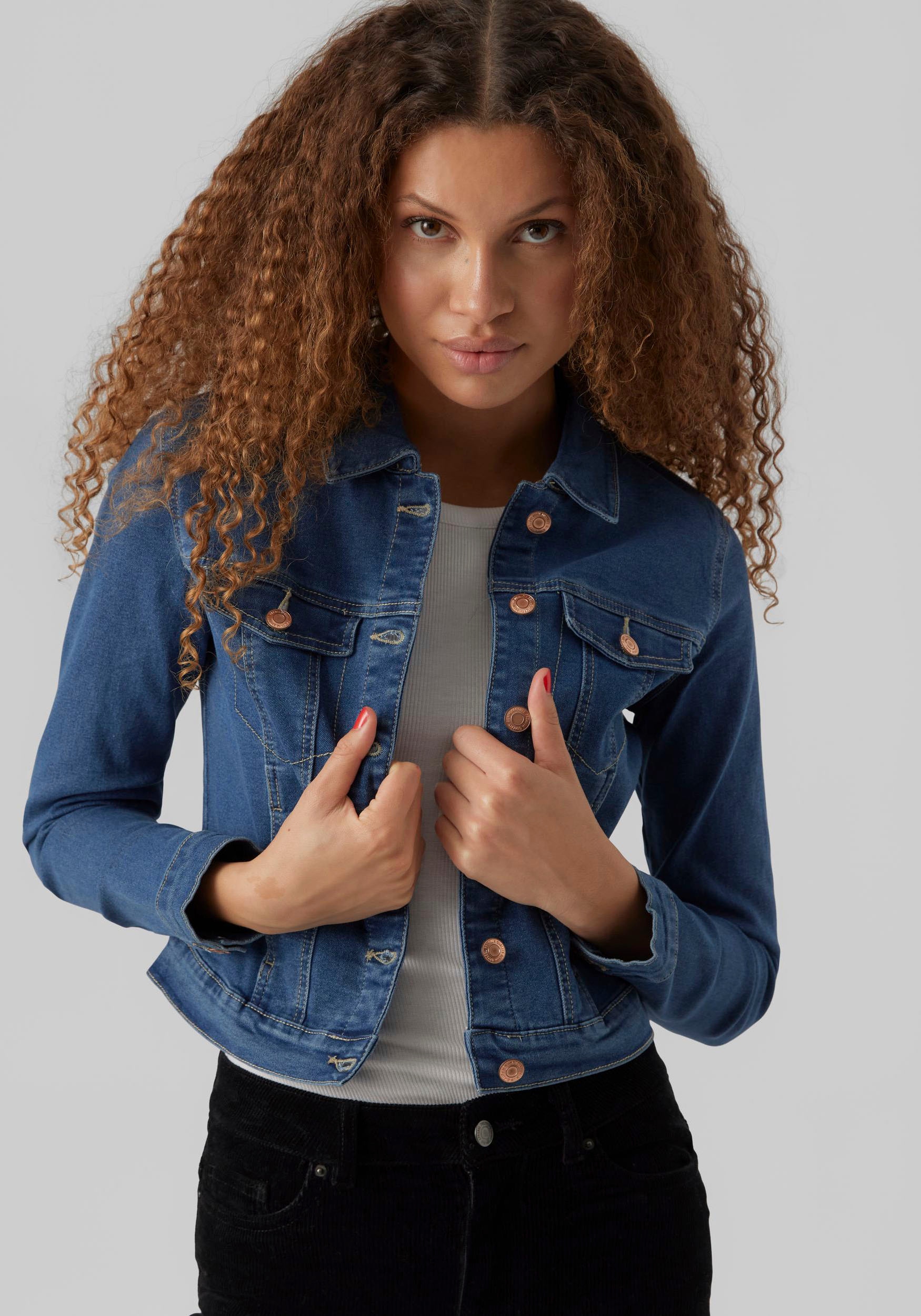 Vero Moda Jeansjacke »VMLUNA LS SLIM DNM JACKET MIX GA NOOS«