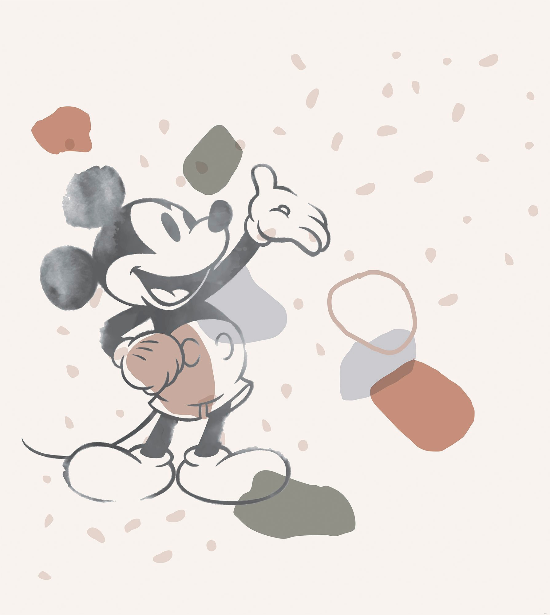 Komar 1100000002199 "Digitaldruck Vlies - Mickey Organic Shapes - Größe 250 x 280 cm" bedruckt glatt Kinderzimmer