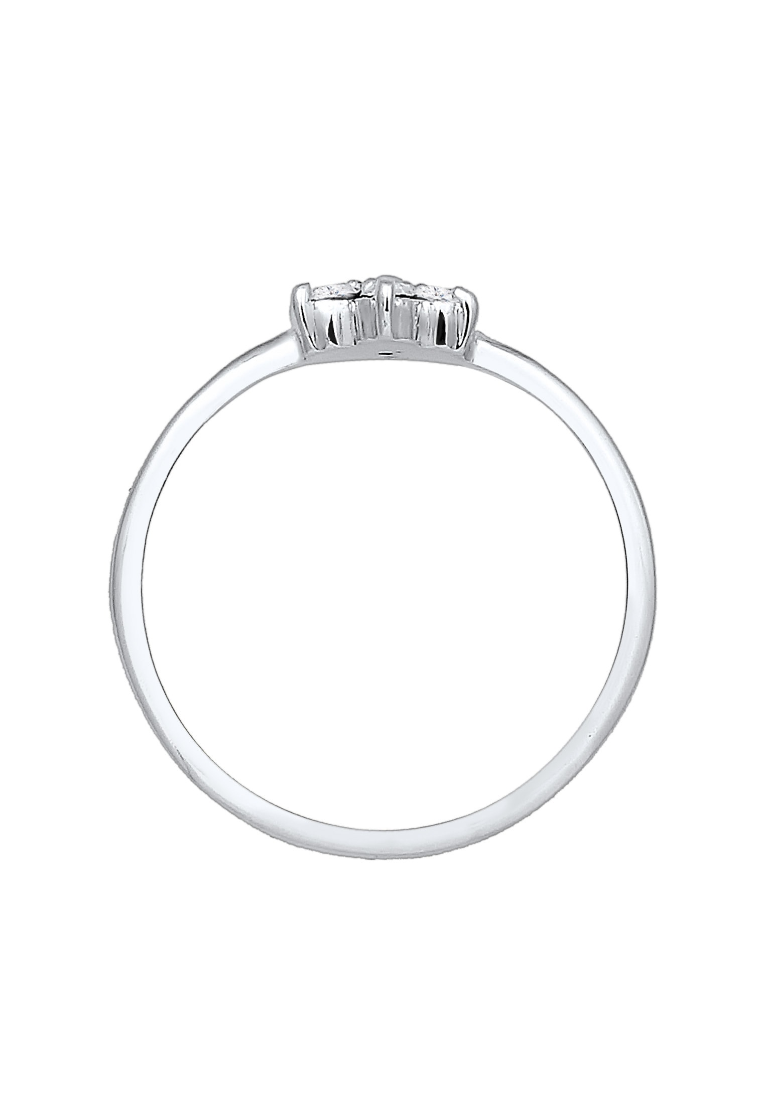 Elli Premium Verlobungsring »Blume Glas Kristalle Synthetische Perle Weiß 925 Sterling Silber«