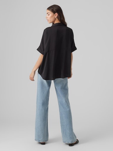 Vero Moda Kurzarmbluse "VMKATRINE S/S OVERSIZED SHIRT WVN NOOS" günstig online kaufen