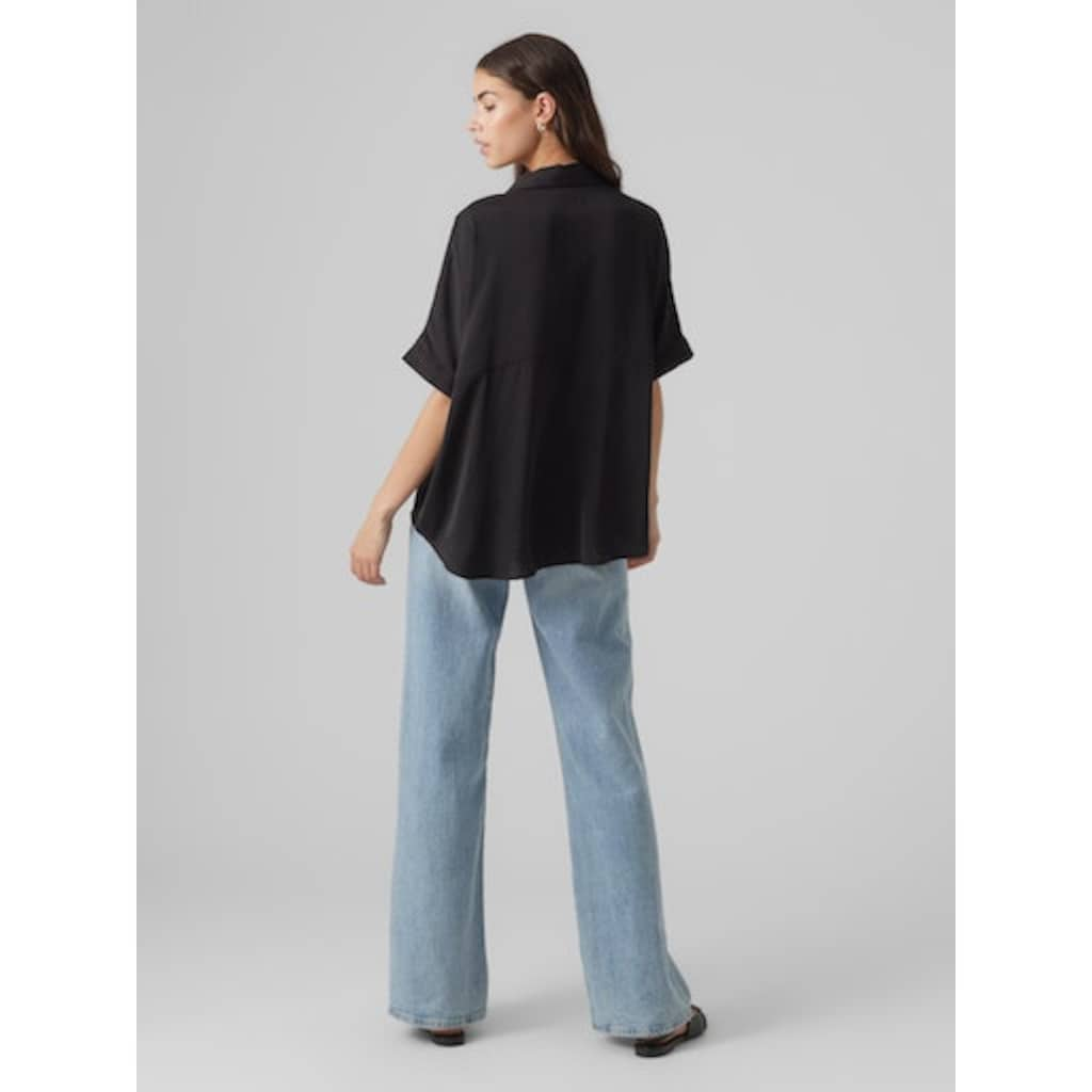 Vero Moda Kurzarmbluse »VMKATRINE S/S OVERSIZED SHIRT WVN NOOS«