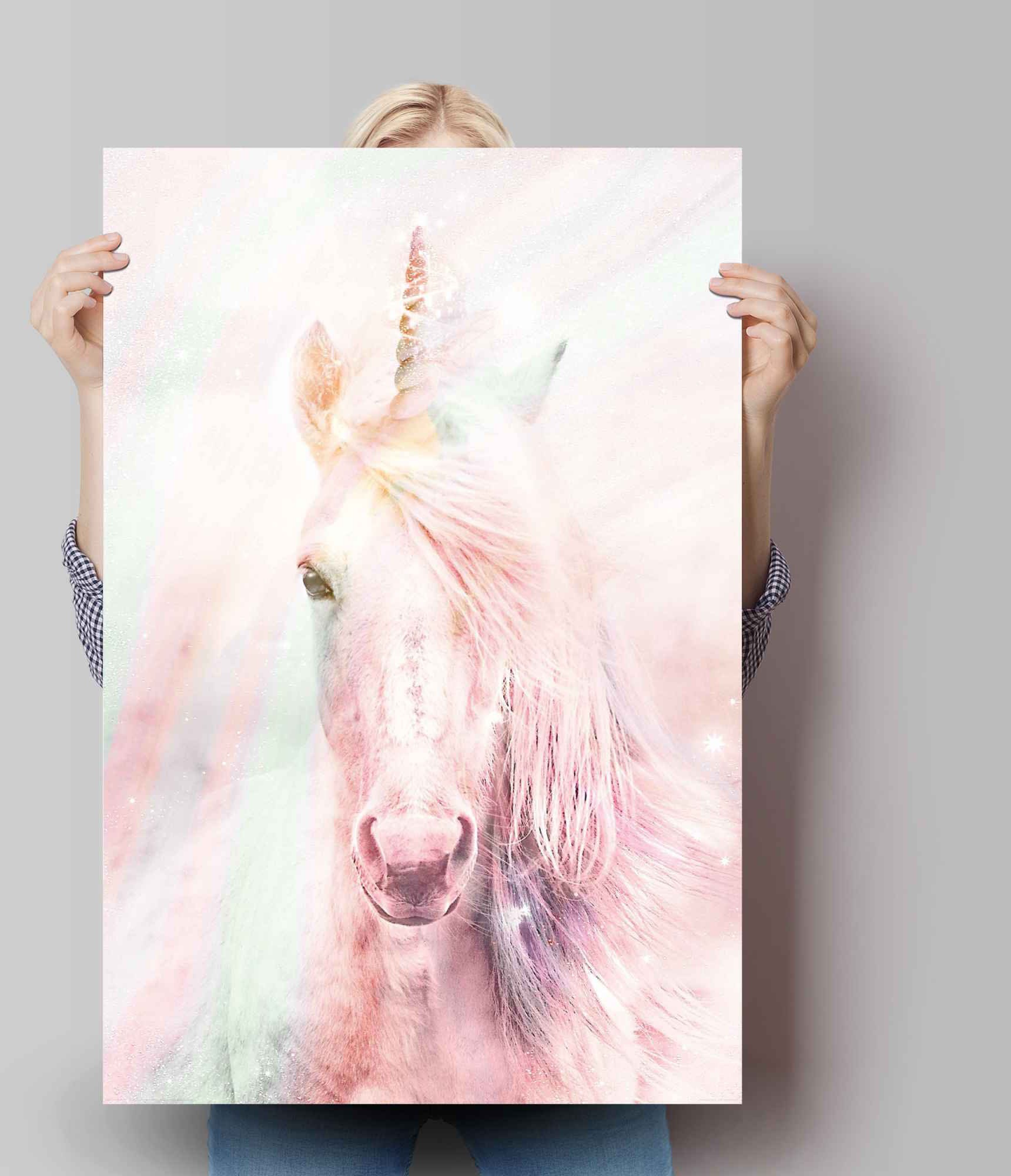 Reinders Poster "Poster Magisches Einhorn Farbenfroh - Fantasie - Pferd" Ei günstig online kaufen