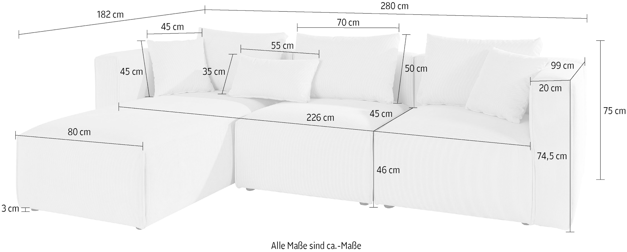 Home affaire Ecksofa »Comfine L-Form«, zusammengesetzt aus Modulen, 3 Bezugsqualitäten und viele Farben