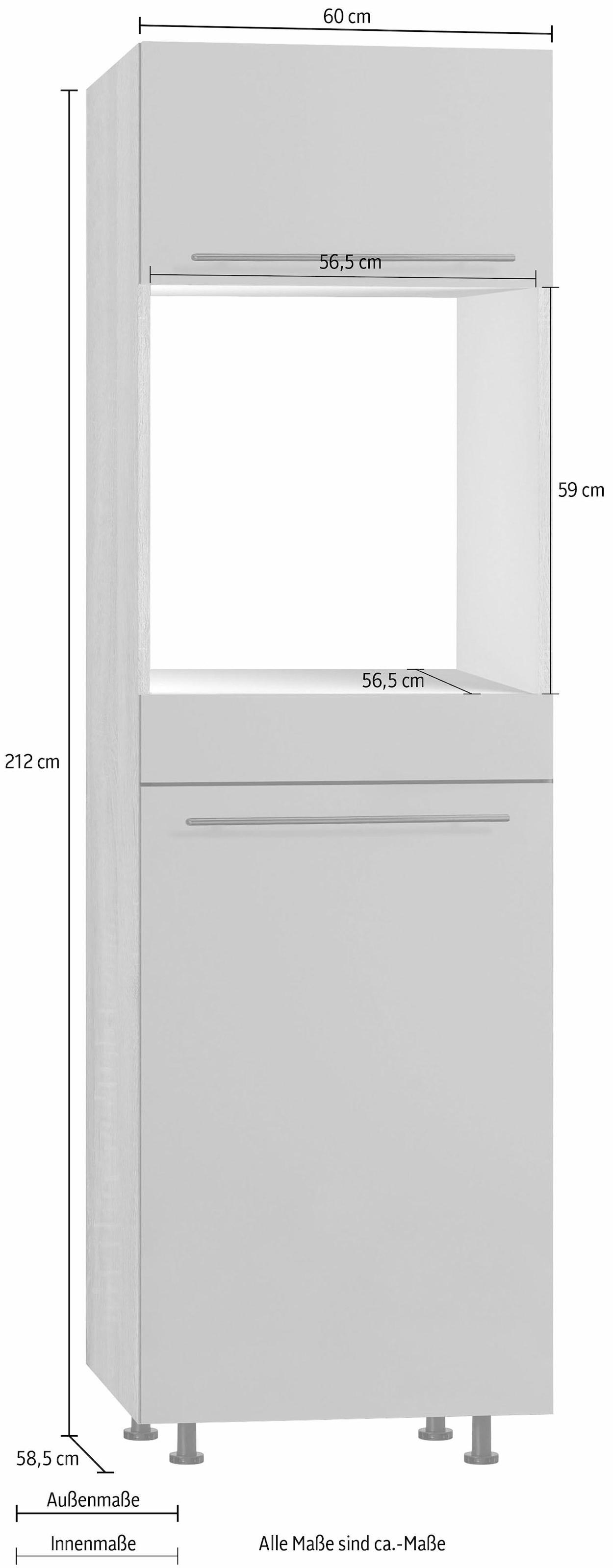 OPTIFIT Backofen/Kühlumbauschrank »Bern«, 60 cm cm BAUR mit hoch, | Stellfüßen 212 höhenverstellbaren breit