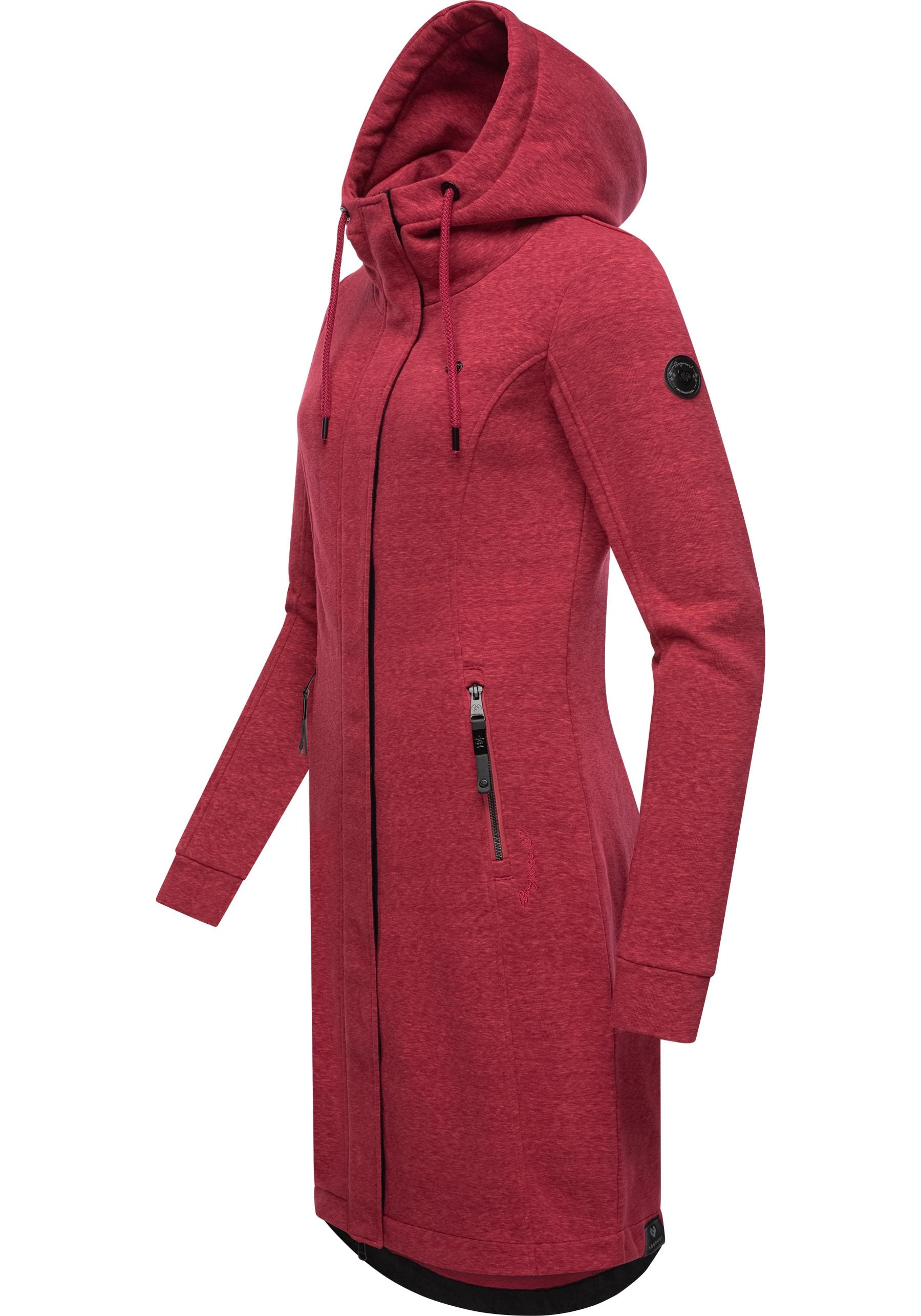 Ragwear Kurzmantel »Letti Long«, Übergangsjacke aus Fleece mit Kapuze
