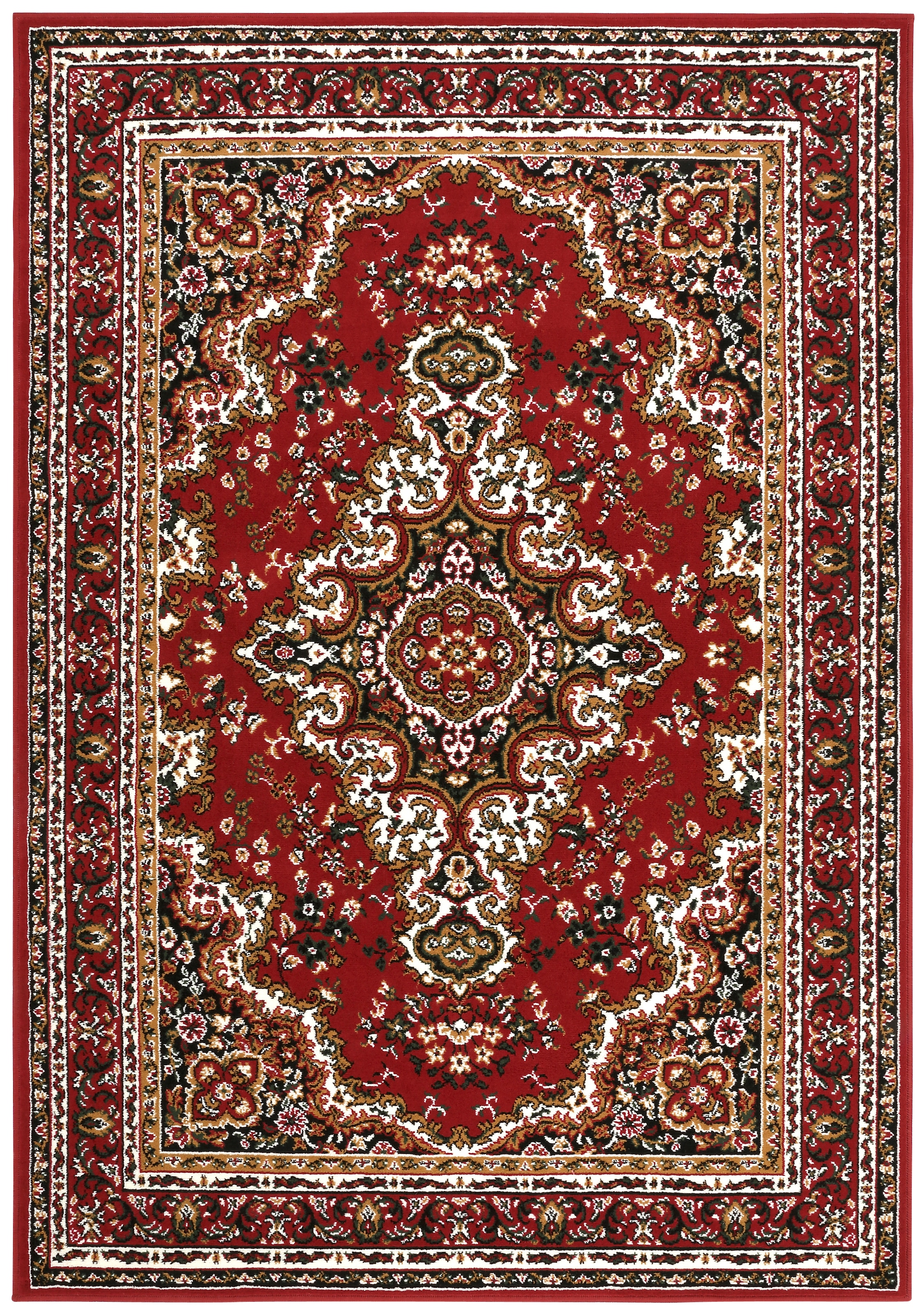 Home affaire Teppich »Oriental, Made in Belgium«, rechteckig, 7 mm Höhe, Orient-Optik, mit Bordüre, Teppich, Kurzflor, Weich