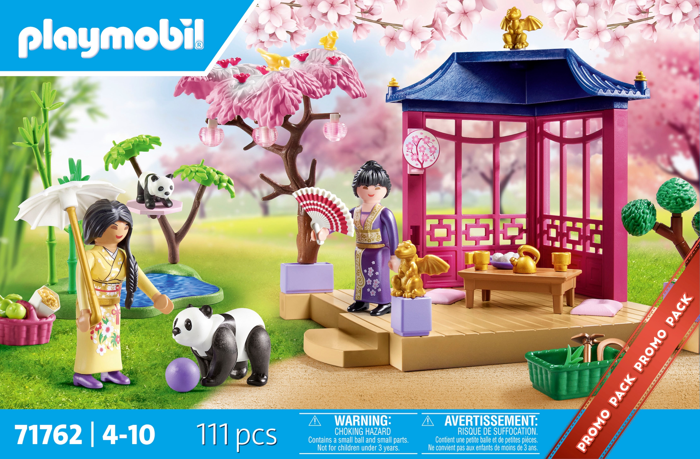 Playmobil® Konstruktions-Spielset »Asiatischer Garten mit Pandafütterung (71762), Playmobil My Life«, (111 St.), Made in Europe