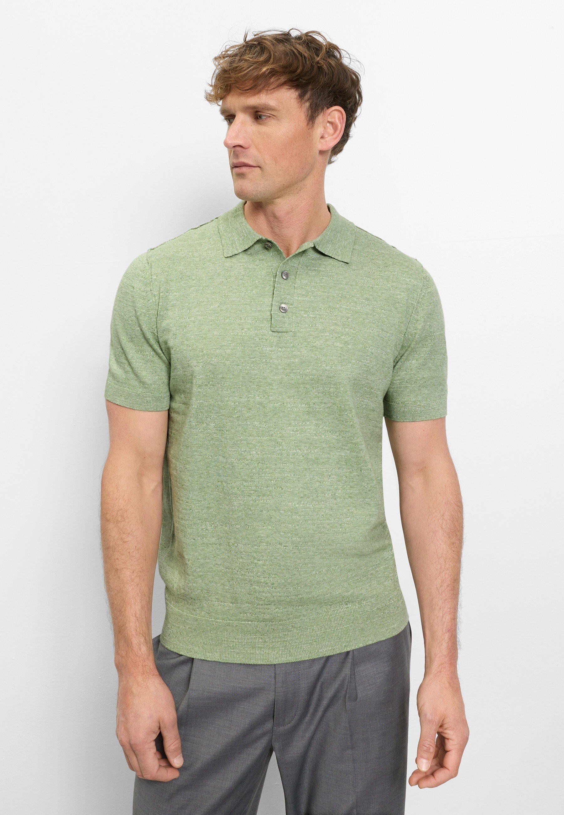 Poloshirt OLYMP "OLYMP Casual Strick", Herren, Gr. XL, mint, 84% Baumwolle, 16% Polyamid, Shirts