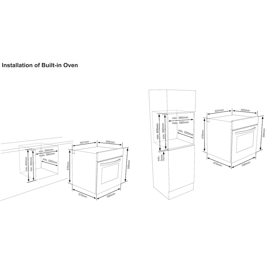 Sharp Backofen-Set »Pyro-Megaset_Ind_Edelstahl«, K-61V28IM1-EU, Pyrolyse-Selbstreinigung