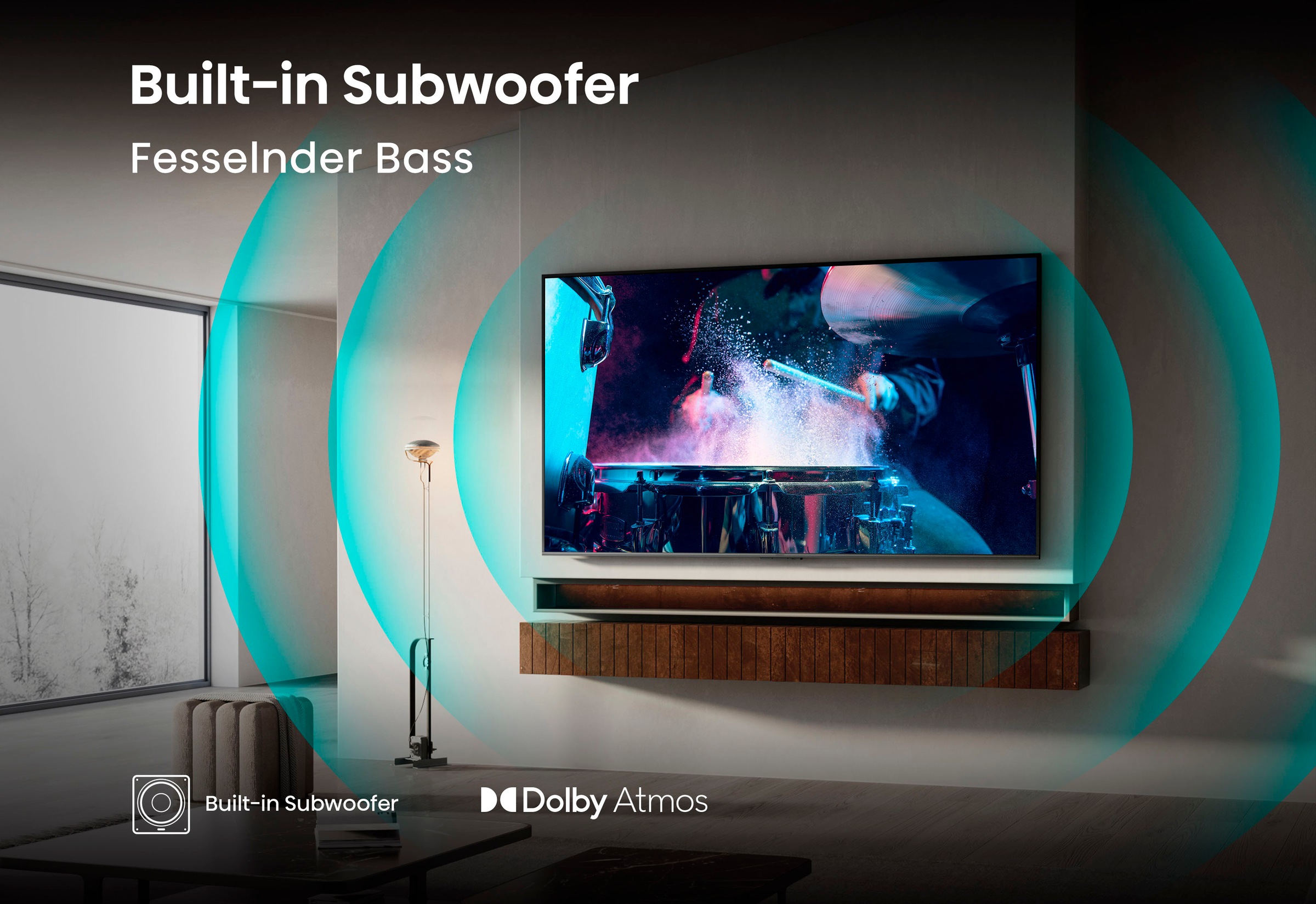 Hisense QLED Mini LED-Fernseher »55U7Q«, 4K Ultra HD, Smart-TV, 4K UHD Mini LED
