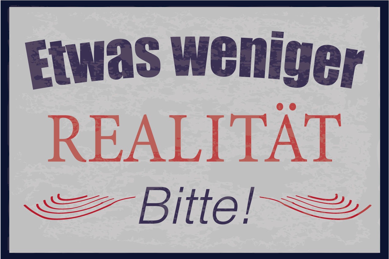 queence Metallbild "Realität", Schriftzüge, (1 St.), Stahlschilder günstig online kaufen