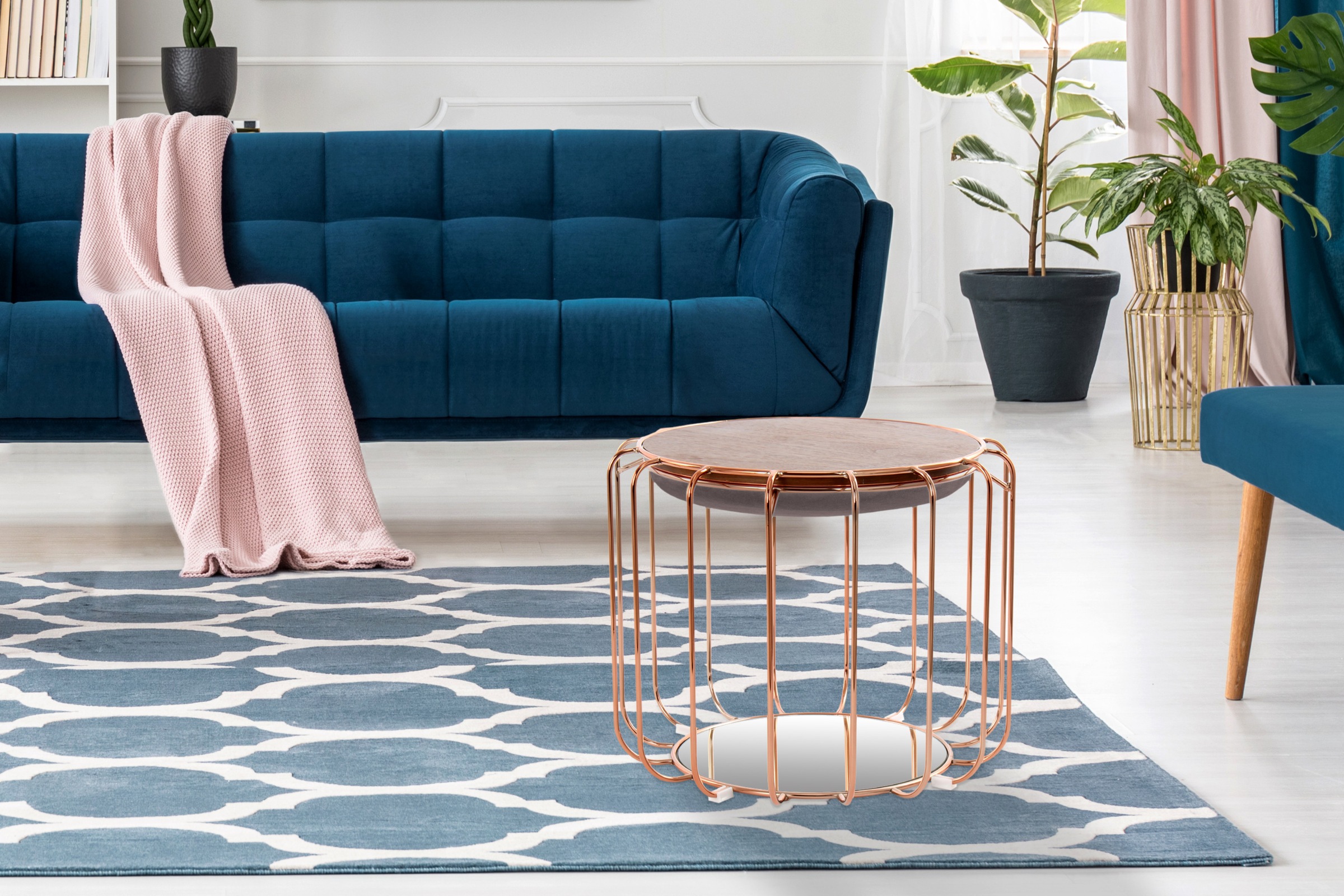 Kayoom Beistelltisch »Pouf Comfortable 110, abnehmbares und wendbares Oberteil«, (1 St.), praktisch umzuwandeln in Tisch oder Hocker, mit Spiegelglas