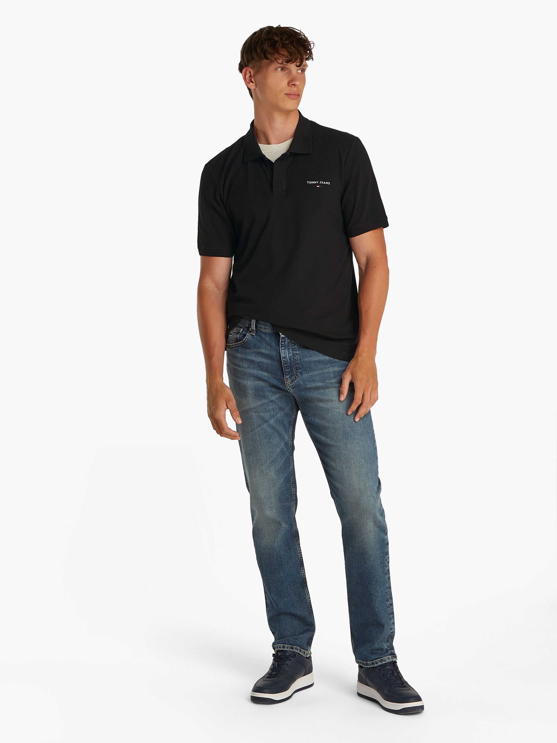 Tommy Jeans Poloshirt »TJM REG LINEAR POLO EXT«, Mit Rundhalsausschnitt