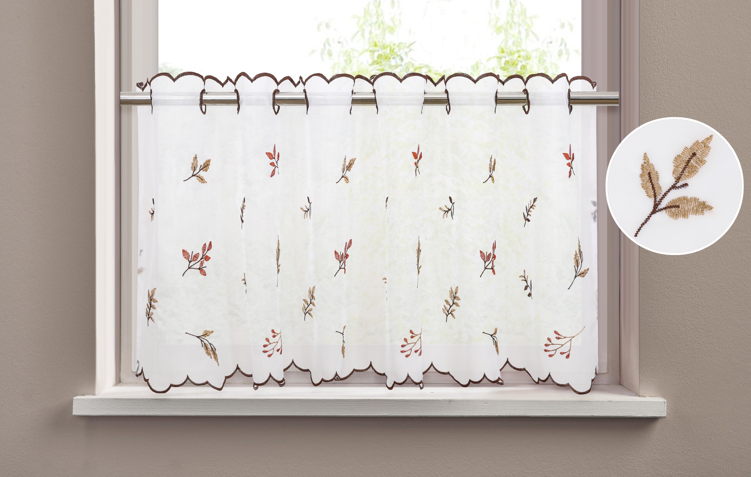 OTTO home "Alphonse" Durchzuglöcher 1 Stk. tlg. Bestickt, floral, gemustert, schöne Haptik
