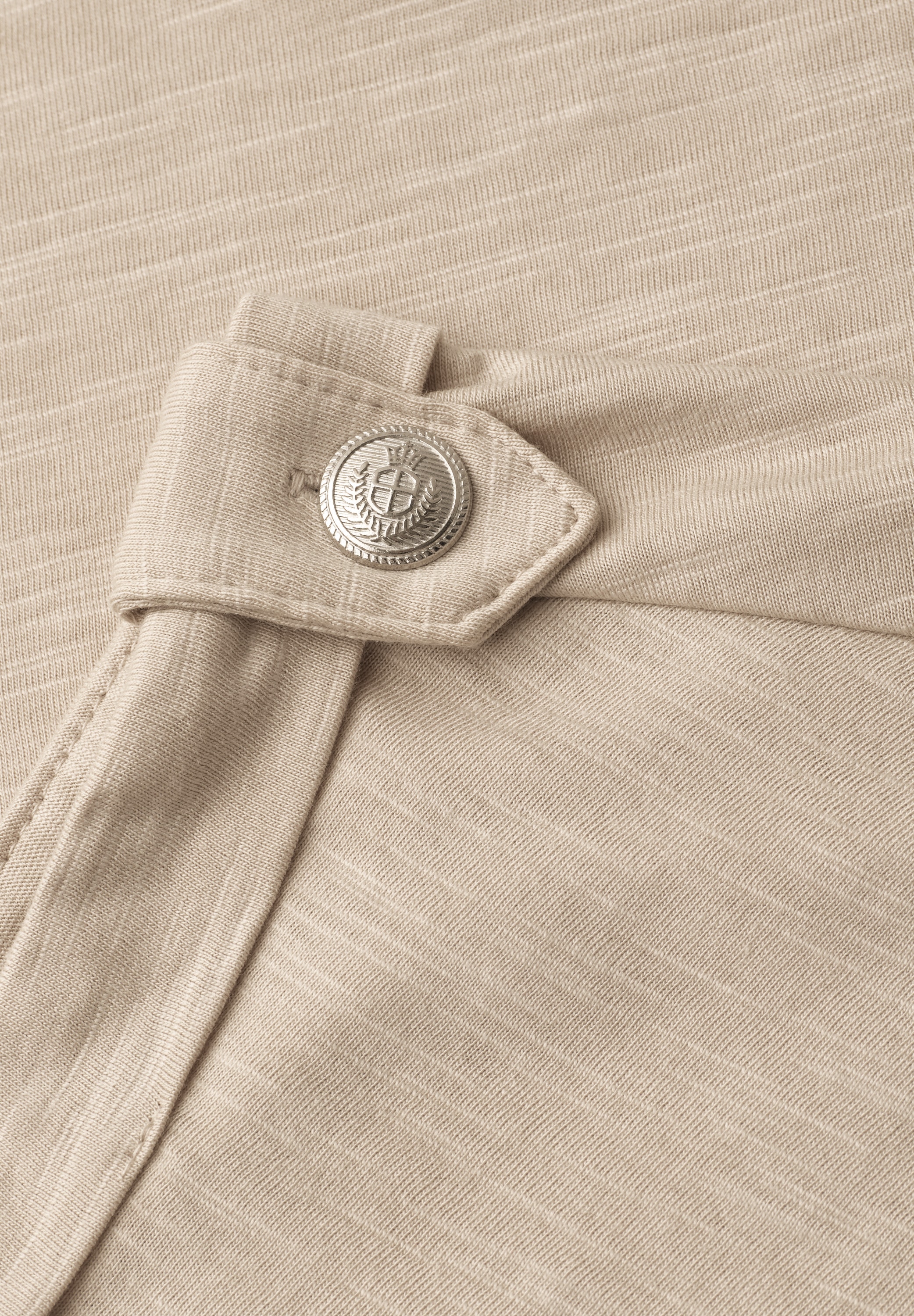 STREET ONE Shirttop Sommershirt mit Rundhals und Knopfdetails