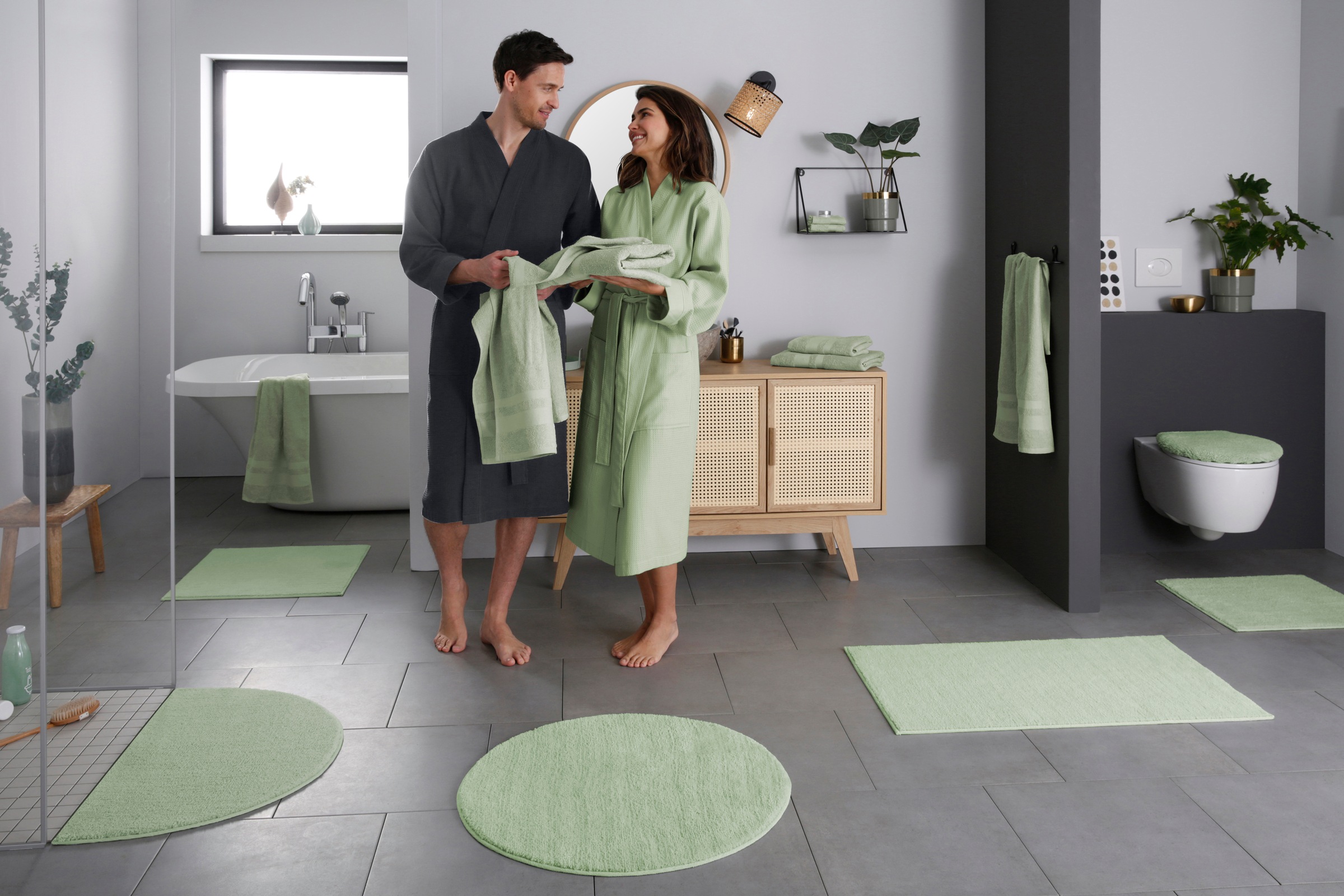 my home Handtuch Set »Vanessa, 10-tlg Handtuch-Set, Duschtücher, Handtücher und Gästetücher«, Set, 10 tlg., Walkfrottee, 100% Baumwolle, einfarbig, weich, saugstark, mit Bordüre