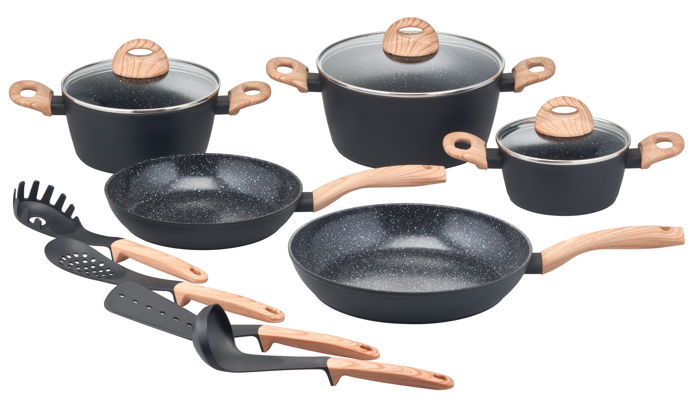 Topf-Set »Genlis«, Aluminium, (Set, 12 tlg., Kochtopf 16/20/24 cm, Bratpfanne 24/28 cm...