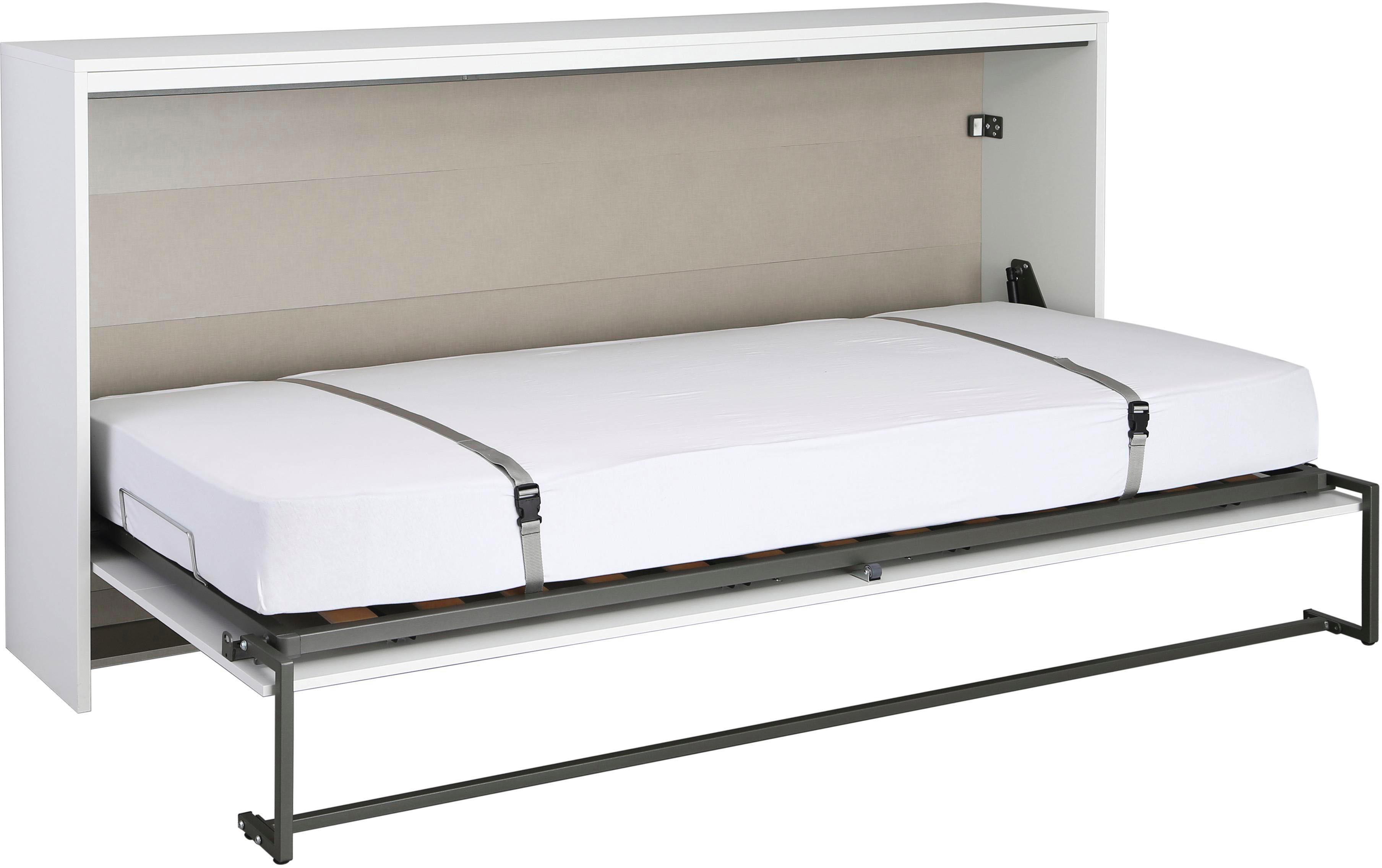 rauch Schrankbett "Bett Einzelbett Klappbett Gästebett Ausziehbett ALBERO" inklusive Lattenrost, Größe: 90x200 cm, besonders platzsparend, ausziehbar mit Metallfixierung MADE IN GERMANY