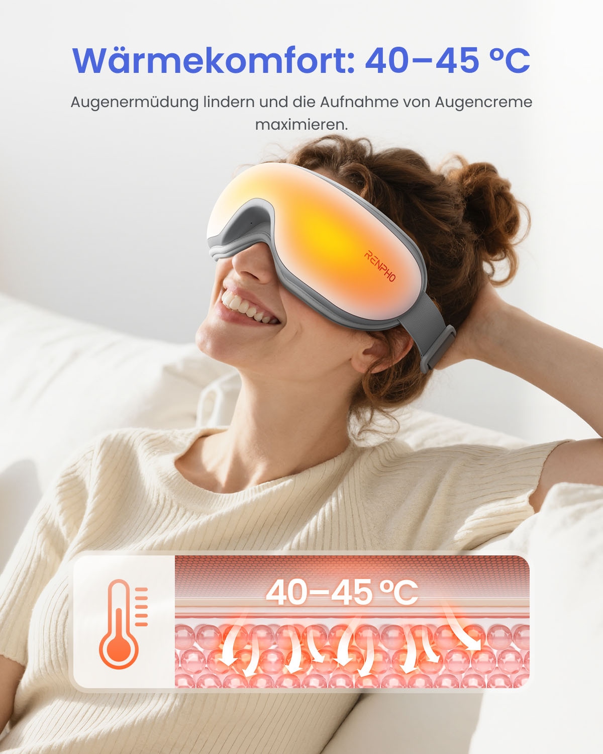 Renpho Gesichtsmassagegerät »Eyeris Smart« Luftdruck, Wärme, Vibration, 5 Modi, DIY, App, Lautsprecher, Akku