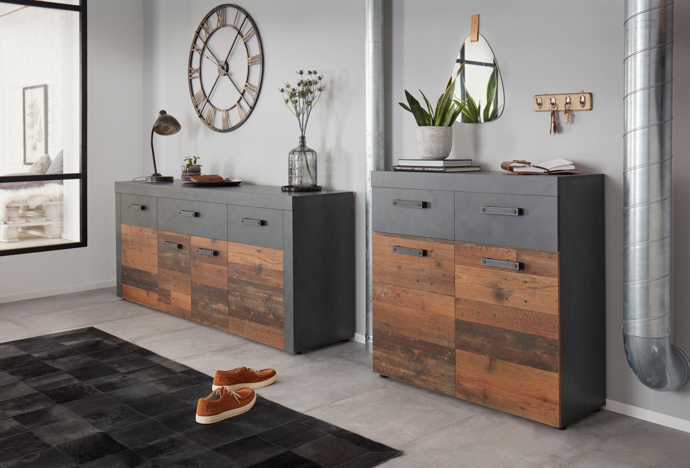 Home affaire Schuhschrank »Ilana« Schuhschrank für 16 Paar Schuhe - (B/T/H) 90/34/89 cm