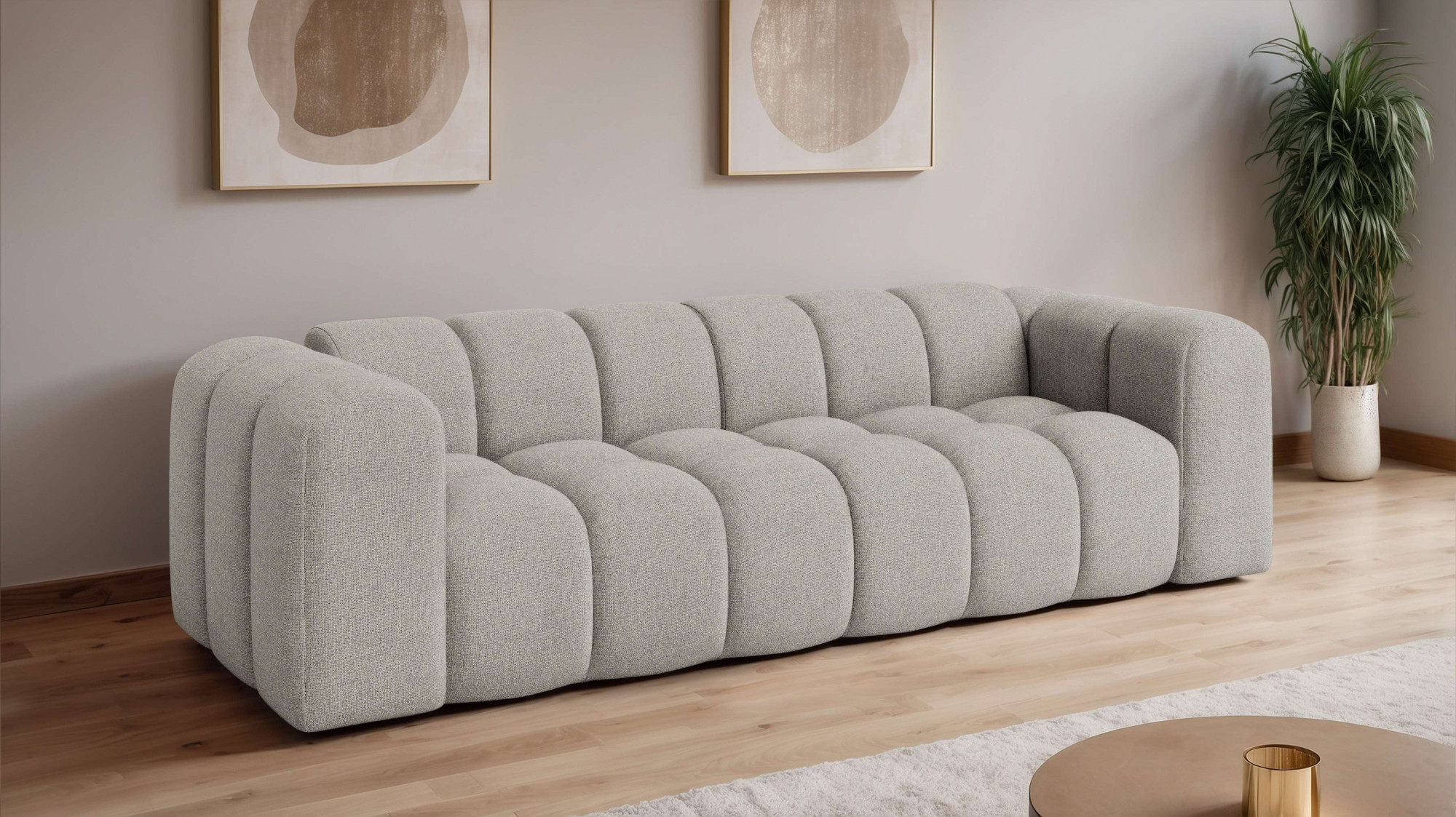 OTTO home Big-Sofa "KALLIE Design-Sofa mit Steppung, Bubble-Optik, Breite 248 cm" moderne Steppung, hoher Sitzkomfort und modernes Design