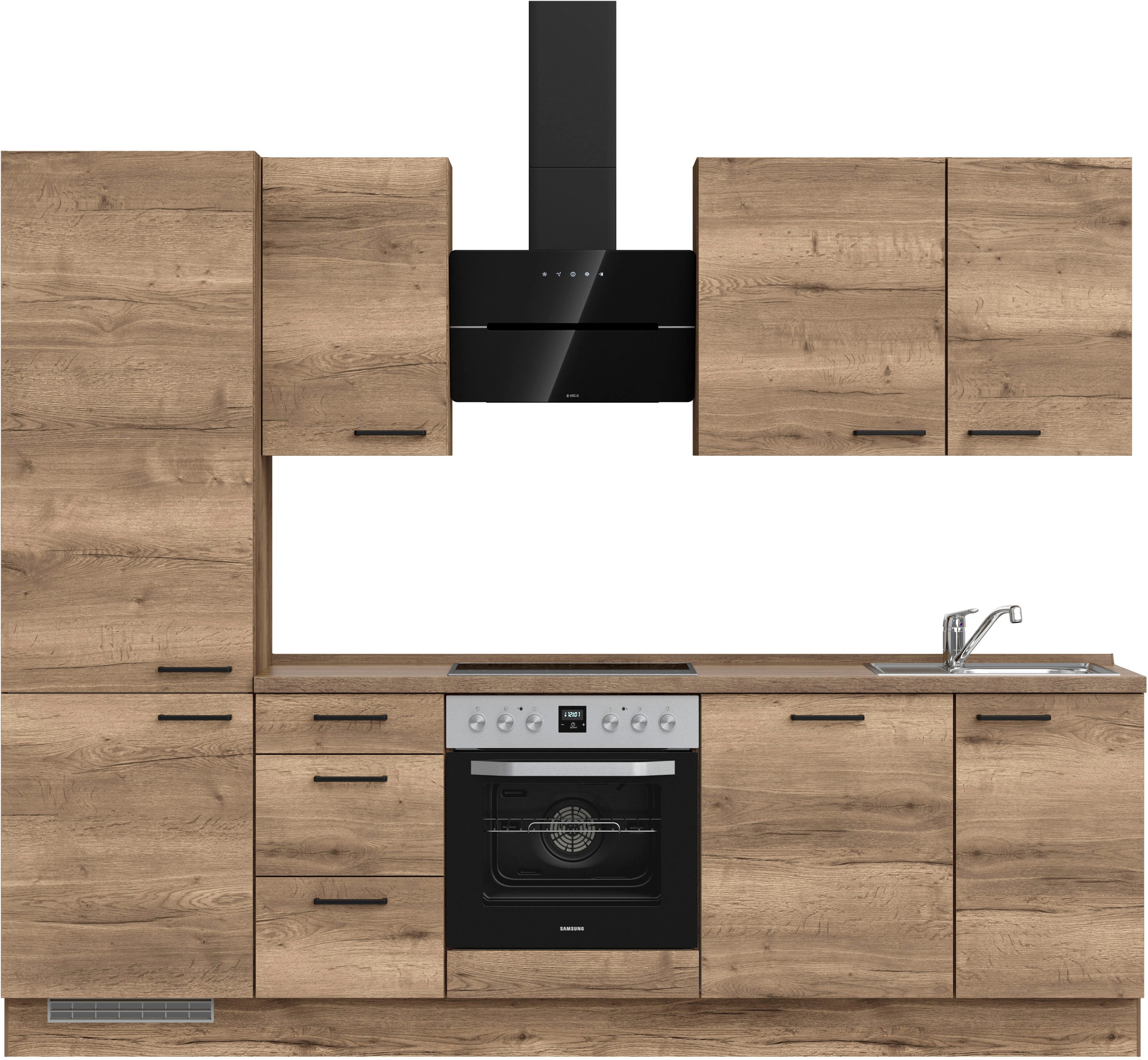 nobilia Küchenzeile ""Structura II", NEU: individuell anpassbar mit gratis Profi-Beratung" vormontiert, Breite 270 cm, Ausrichtung wählbar, wahlw. mit E-Geräten