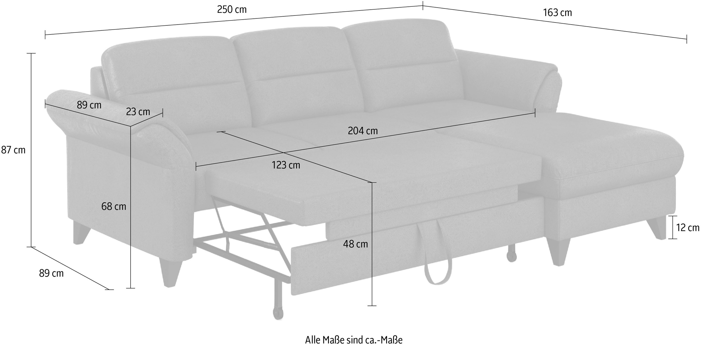 sit&more Ecksofa »Mellum L-Form«, Federkern, wahlweise mit Bettfunktion, Bettkasten und Armteilfunktion