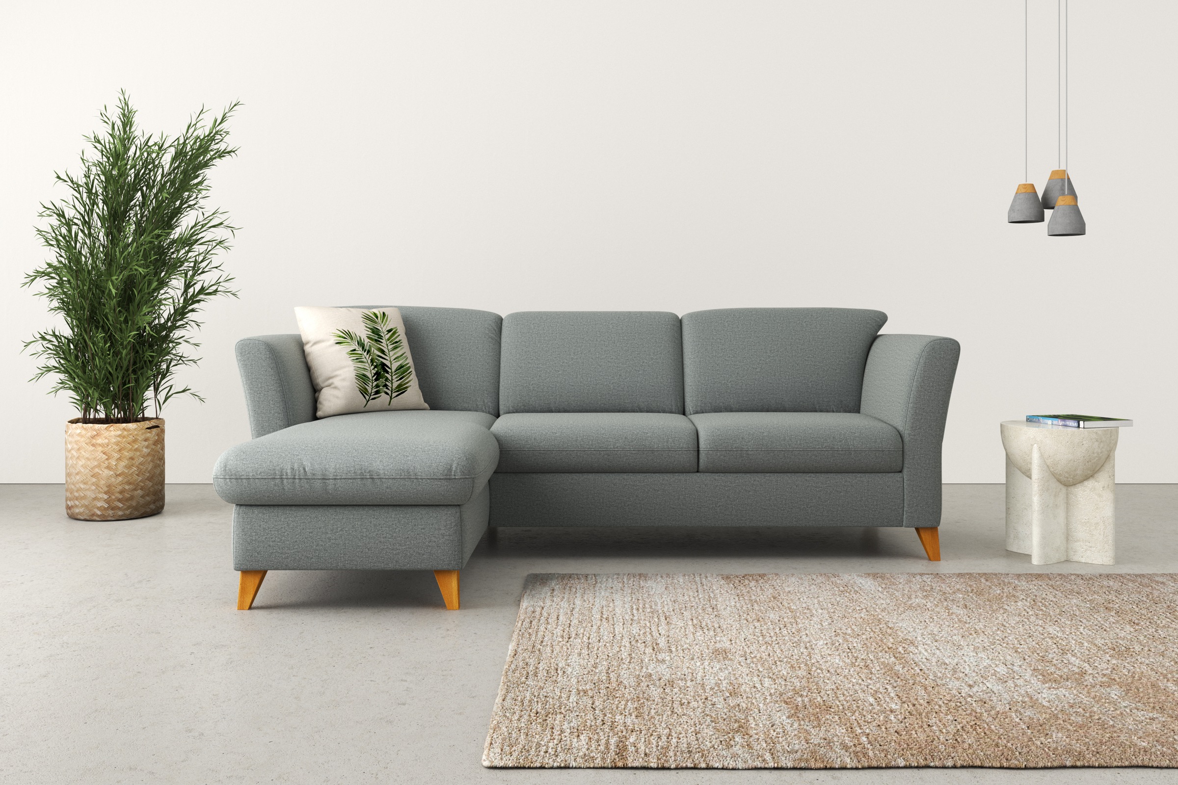 Home affaire Ecksofa »Trelleborg L-Form«, Federkern-Polsterung, wahlweise mit Bettfunktion und Bettkasten