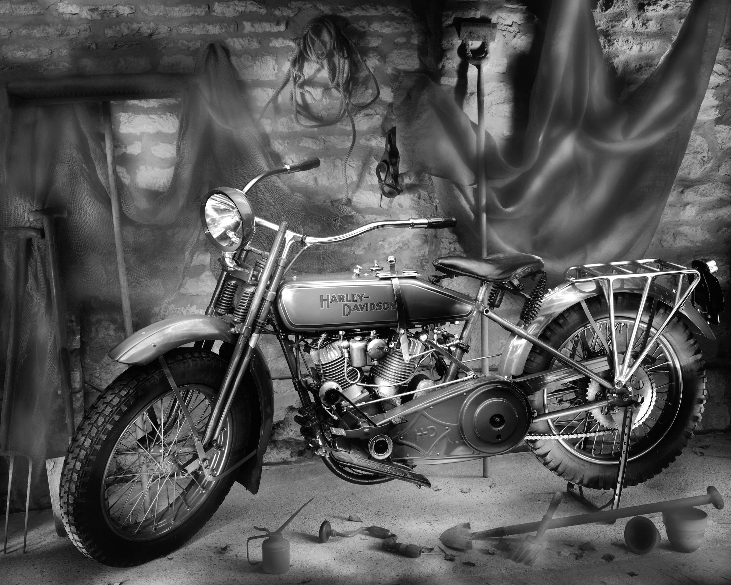 Papermoon Fototapete "Motorrad Schwarz & Weiß"