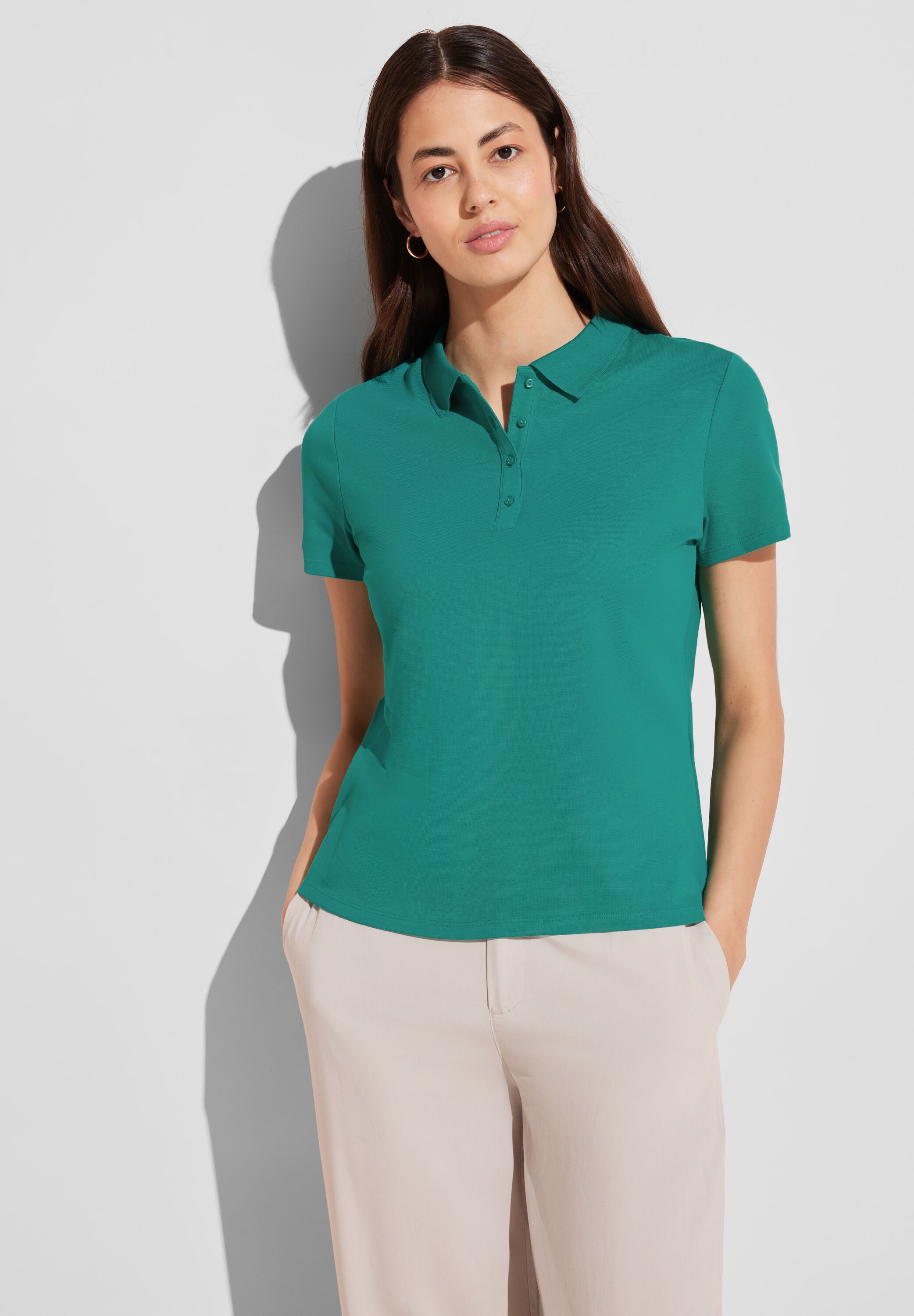 STREET ONE Poloshirt, aus Baumwolle mit Stretchante günstig online kaufen