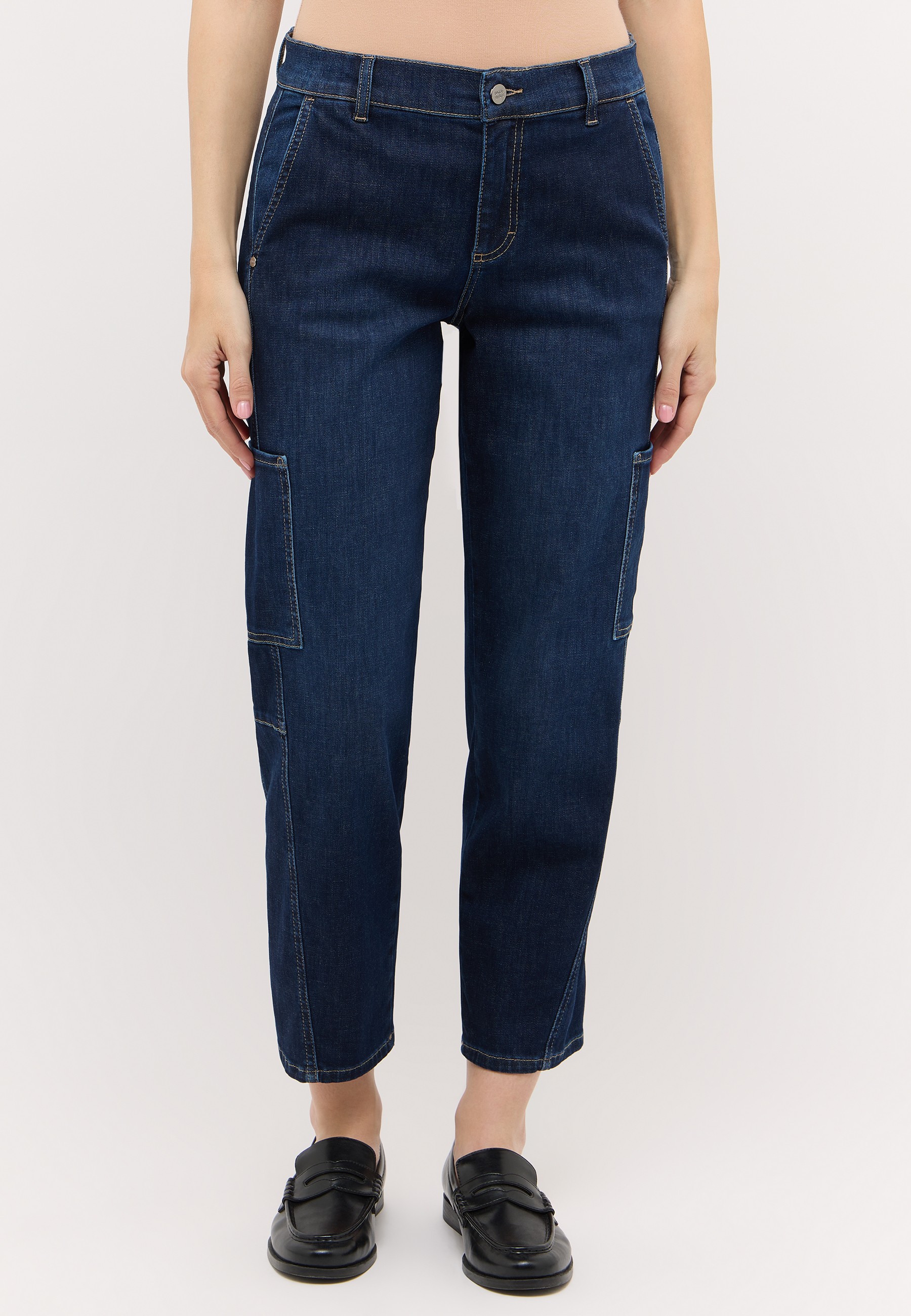 ANGELS Cargojeans "EVY CARGO" mit aufgesetzten Taschen an der Seite, O-Shape